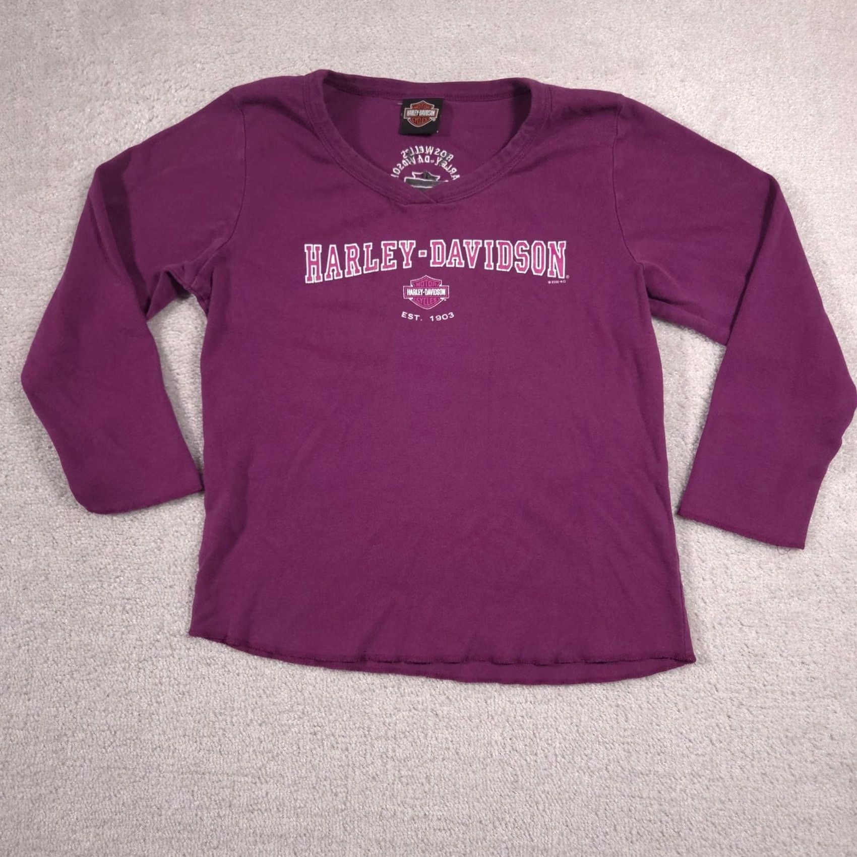 Harley Davidson VINTAGE Harley-Davidson Shirt Womens Medium Purple Nashville 3/4 Sleeve Top Size M / US 6-8 / IT 42-44 - 2 Thumbnail