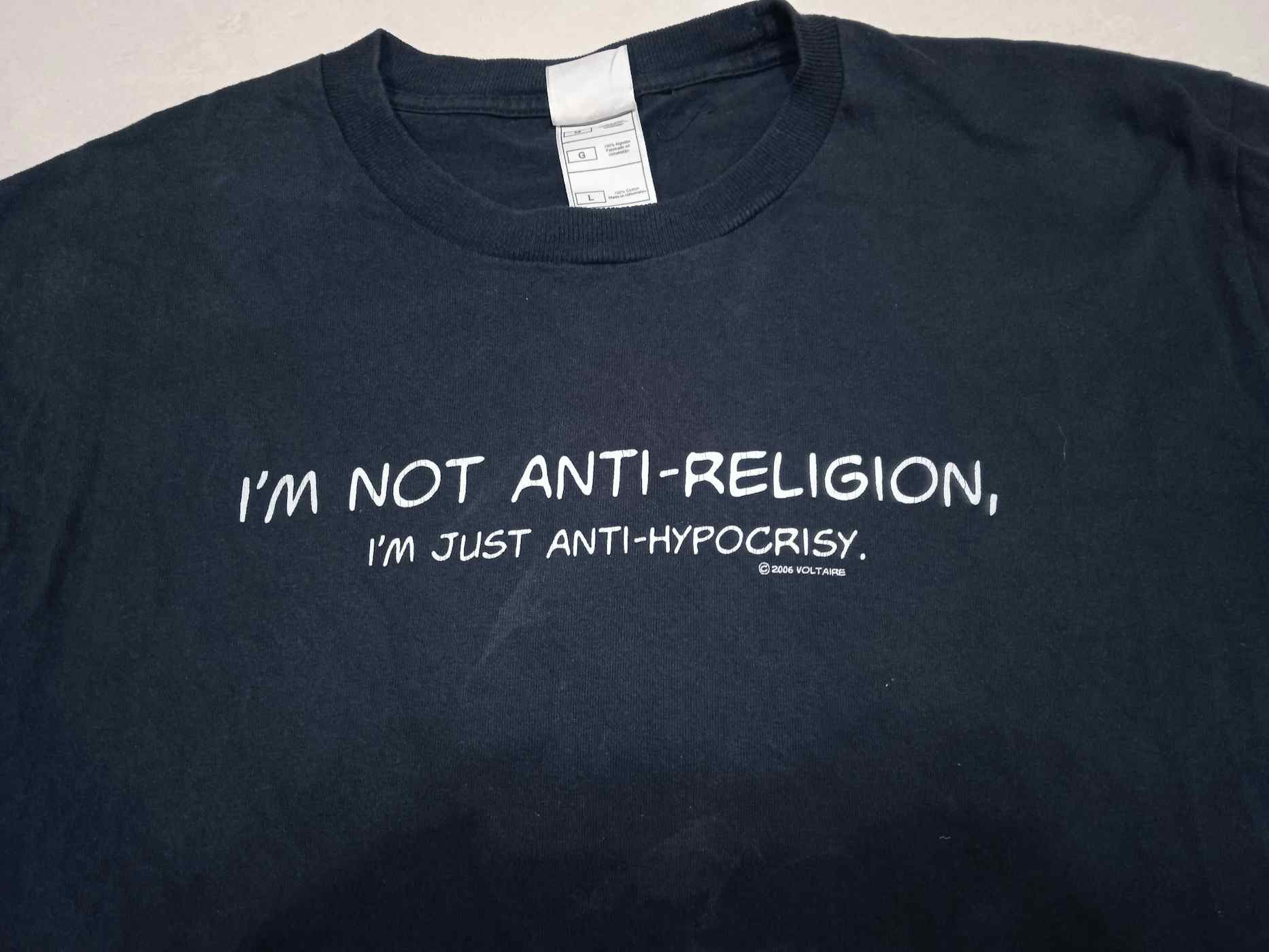 Vintage Vintage 2000s I’m Not Anti Religion Statement T-Shirt Size US L / EU 52-54 / 3 - 3 Thumbnail