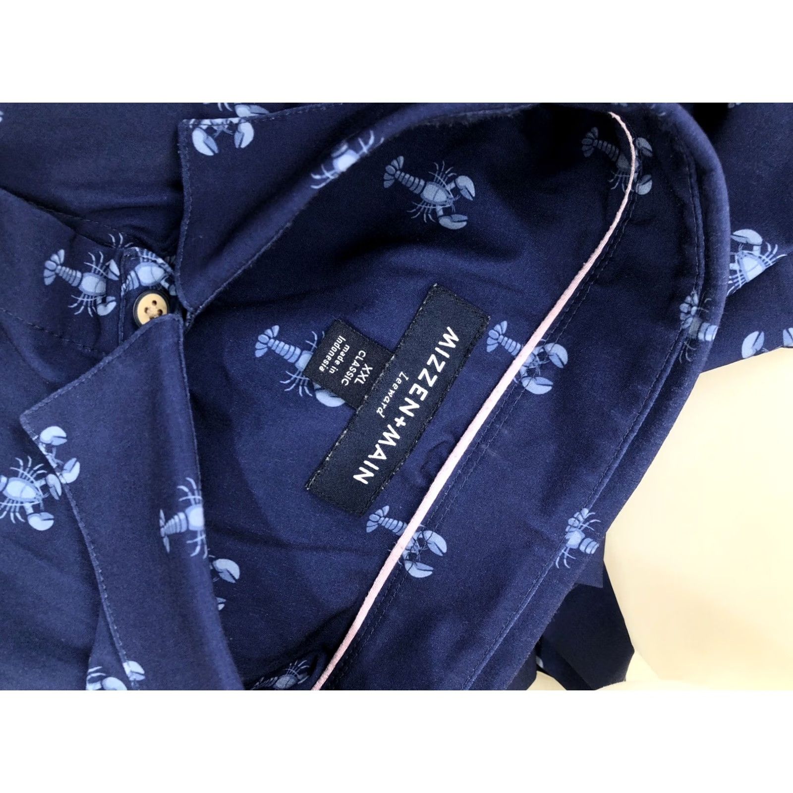Mizzen+Main MIZZEN+MAIN LOBSTER / CRAWFISH ALL OVER Leeward XXL Shirt Men Short Sleeve Button-Up 2XL Blue Size US XXL / EU 58 / 5 - 4 Thumbnail