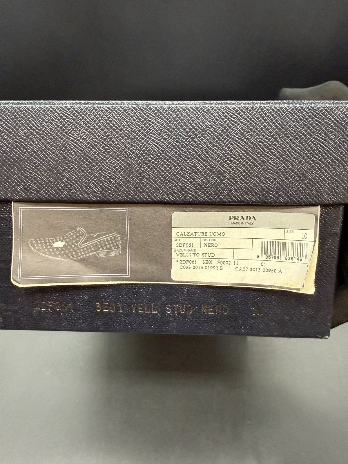 Prada PRADA Velluto Stud Smoking Loafer Black Velvet-Silver Studs Size US 11 / EU 44 - 21 Thumbnail