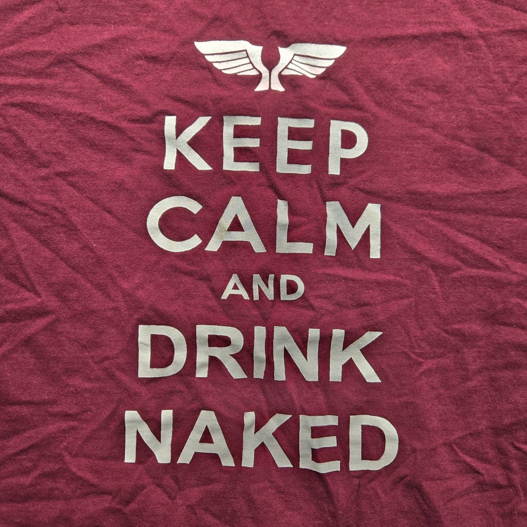 Gildan Gildan Shirt Mens Keep Calm And Drink Naked Red XL Short Sleeve Tee, Graphic Print, Crew Neck, Cotton Size US XL / EU 56 / 4 - 2 Thumbnail