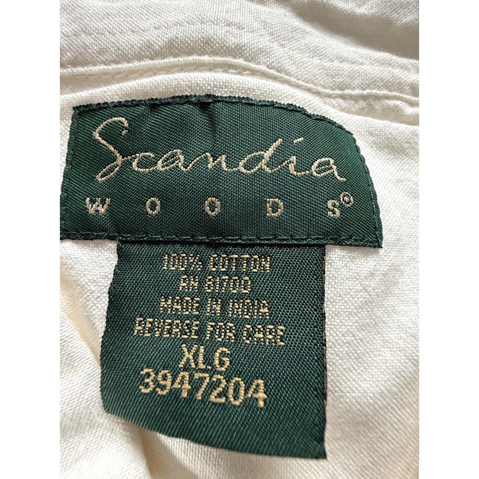Vintage Scandia Woods Shirt Mens XL White 100% Cotton Button Front Pockets Casual Size US XL / EU 56 / 4 - 6 Thumbnail