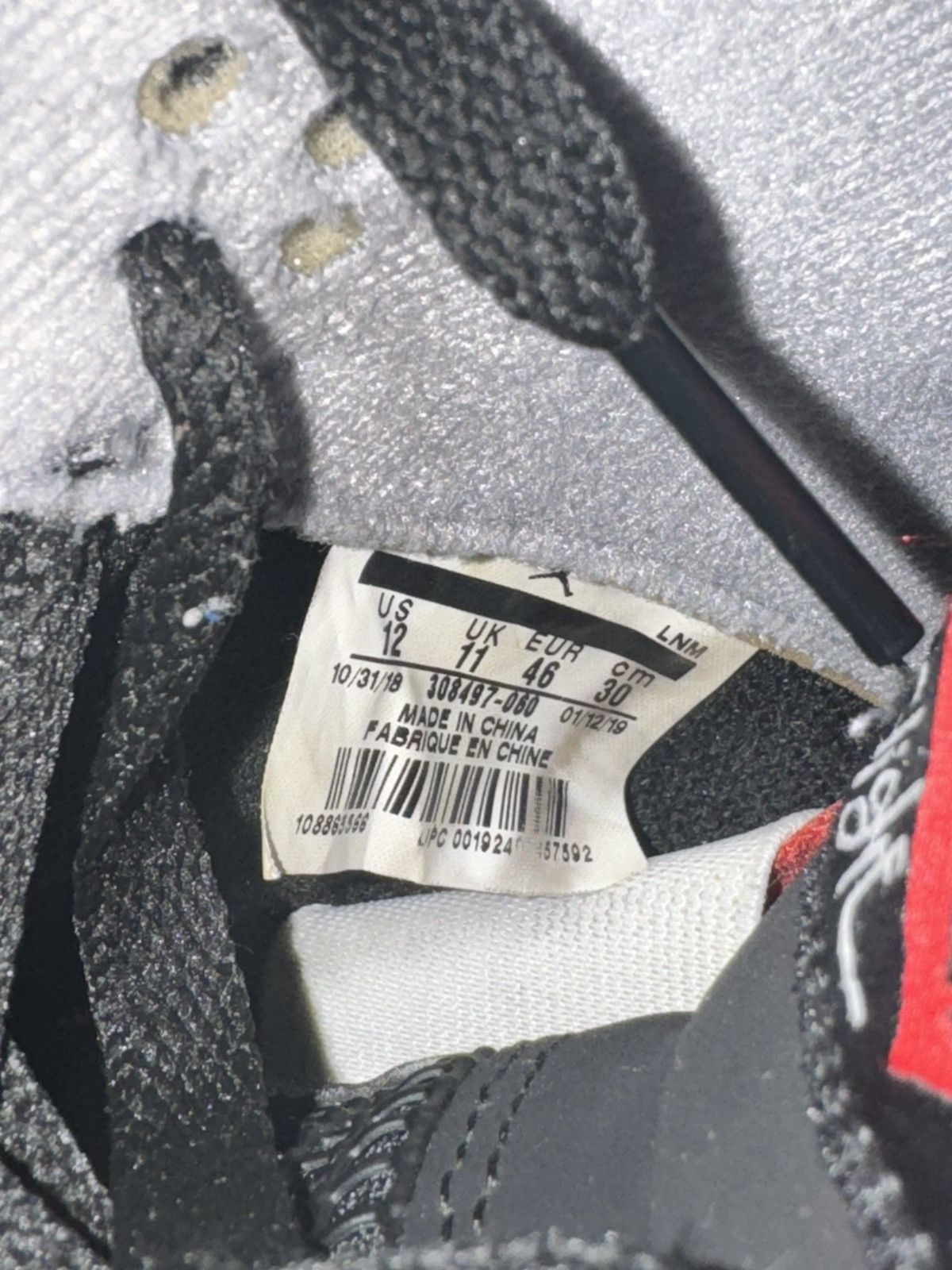 Nike Air Jordan 4 Retro ‘Bred’ 2019 Size US 12 / EU 45 - 8 Thumbnail