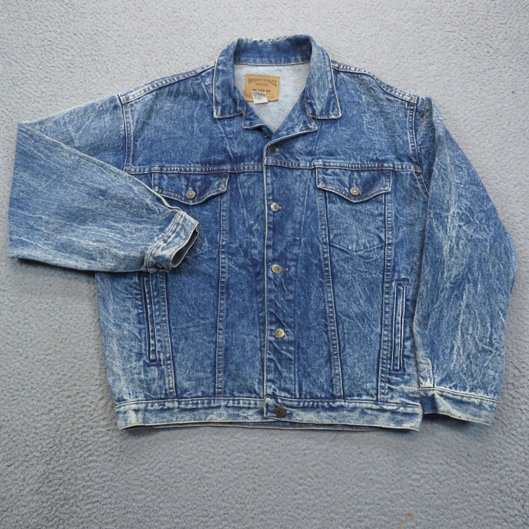 Gap VTG Gap Jacket Mens Small Denim Type 3 Distressed Trucker Fades Coat USA Blue 80s 90s Biker Workwear Shirt Mens Short Coat (adjusted within rules) Size US S / EU 44-46 / 1 - 2 Thumbnail
