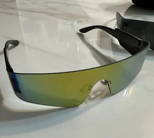 Electric Visual One Piece Flat Top Y2K Rimless Unisex Sunglasses Size ONE SIZE - 4 Thumbnail