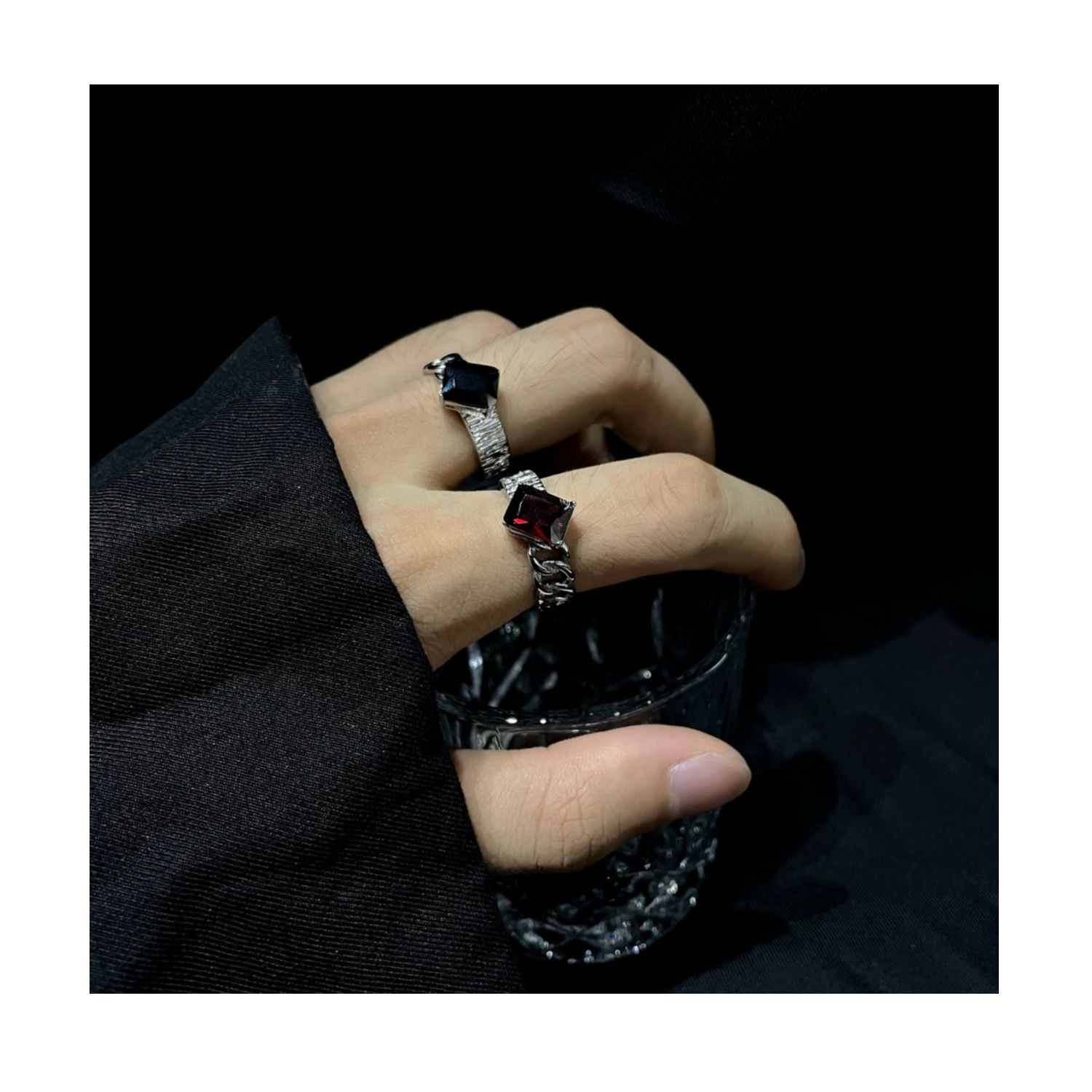 Jewelry Dark Jewelry Rings Open Size Chrome Ring (Size 7-13) Size ONE SIZE - 2 Thumbnail