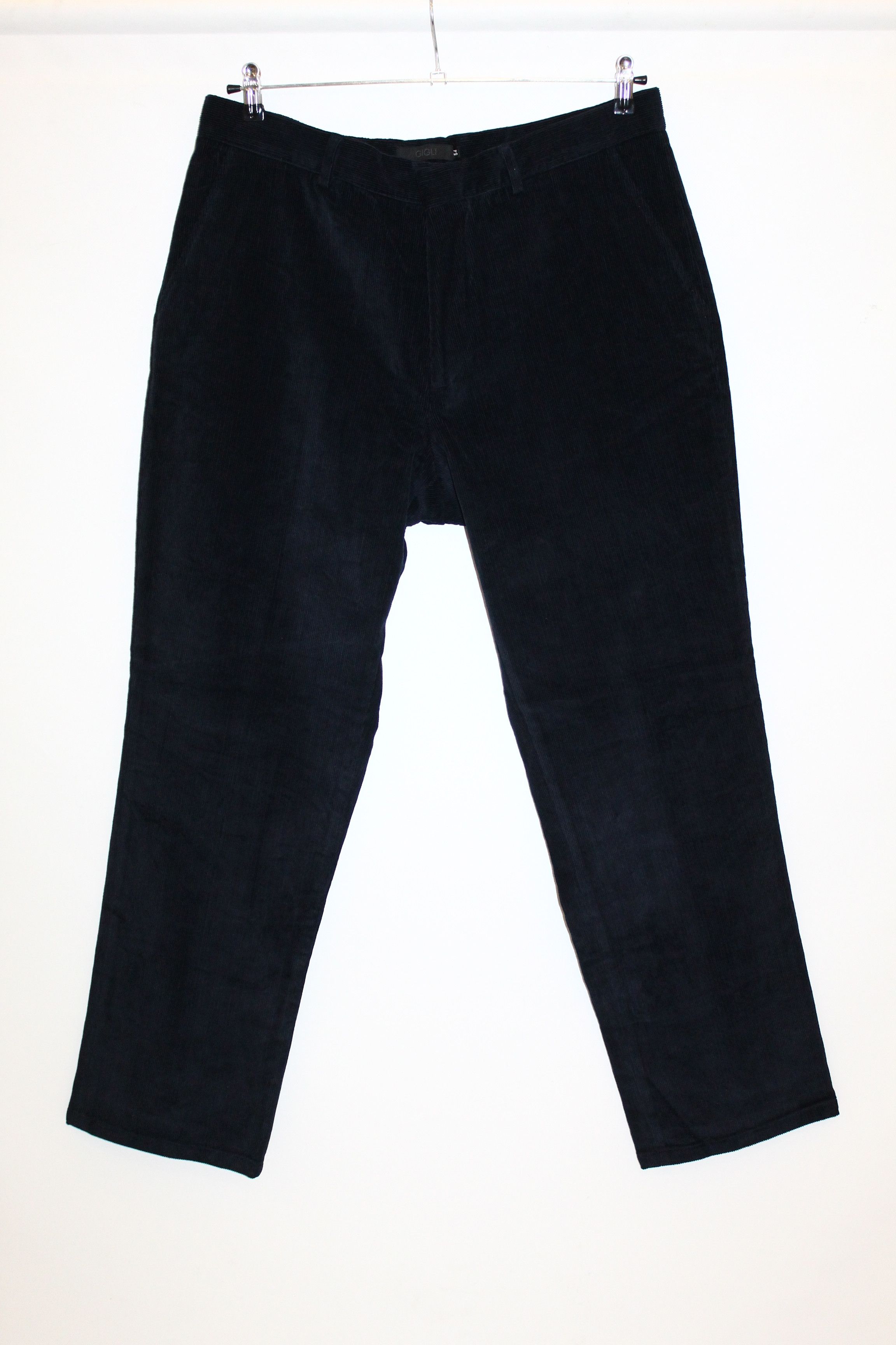 image of Fendi x Italian Designers VTG 80's 90's Gigli Lining Coruroy Pants Wide Leg Baggy in Dark Blue (Siz