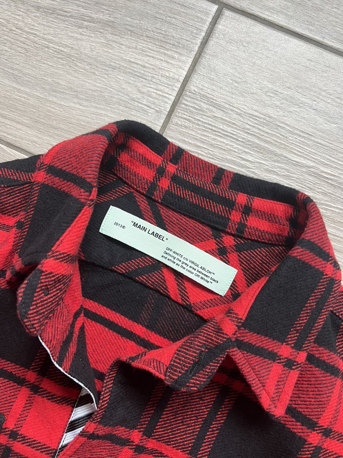 Off-White Off-White Red and Black Flannel Quote Shirt Luxury Size US M / EU 48-50 / 2 - 10 Thumbnail