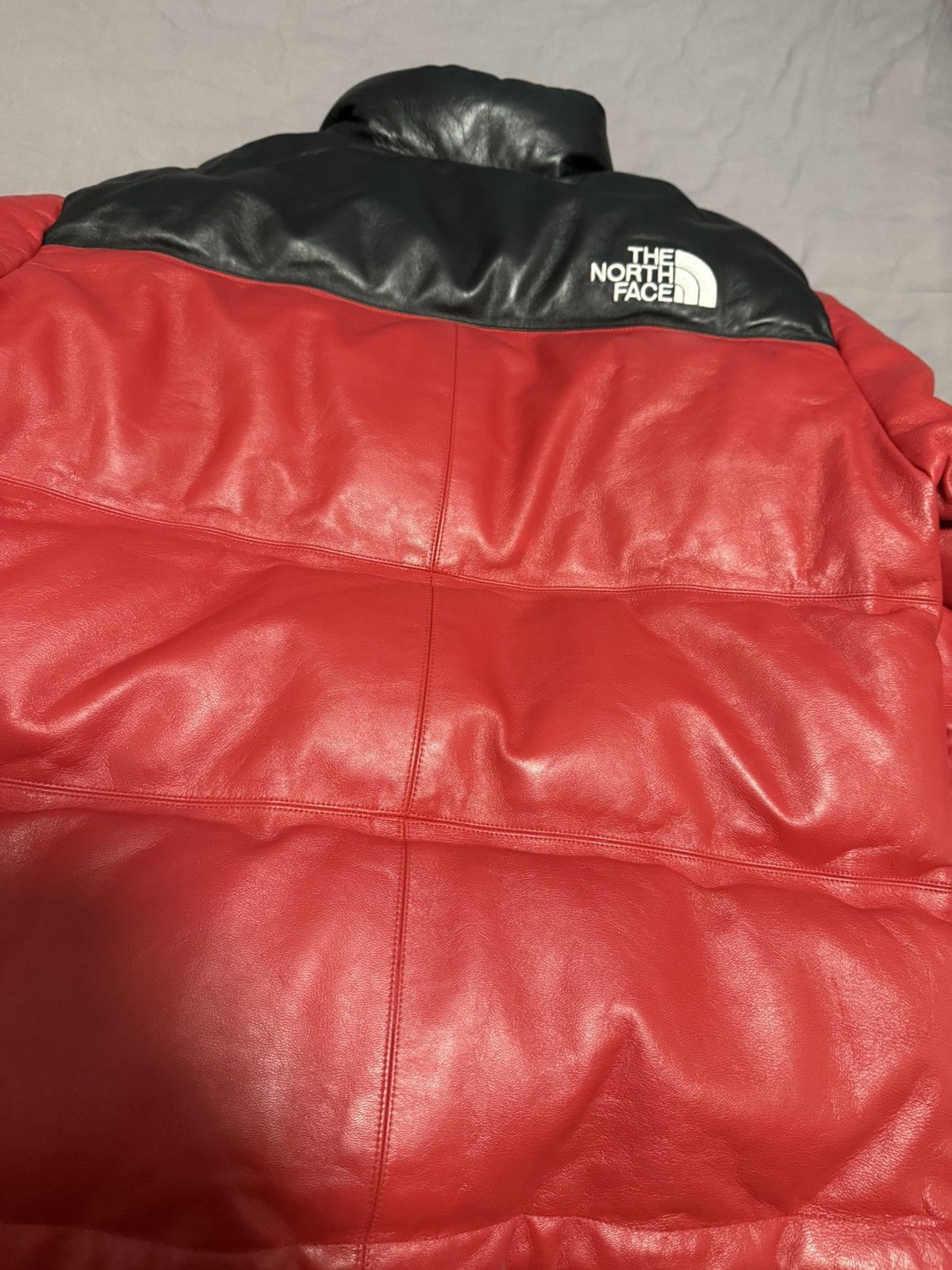 The North Face Supreme tnf the north face leather nuptse jacket red Size US M / EU 48-50 / 2 - 9 Thumbnail