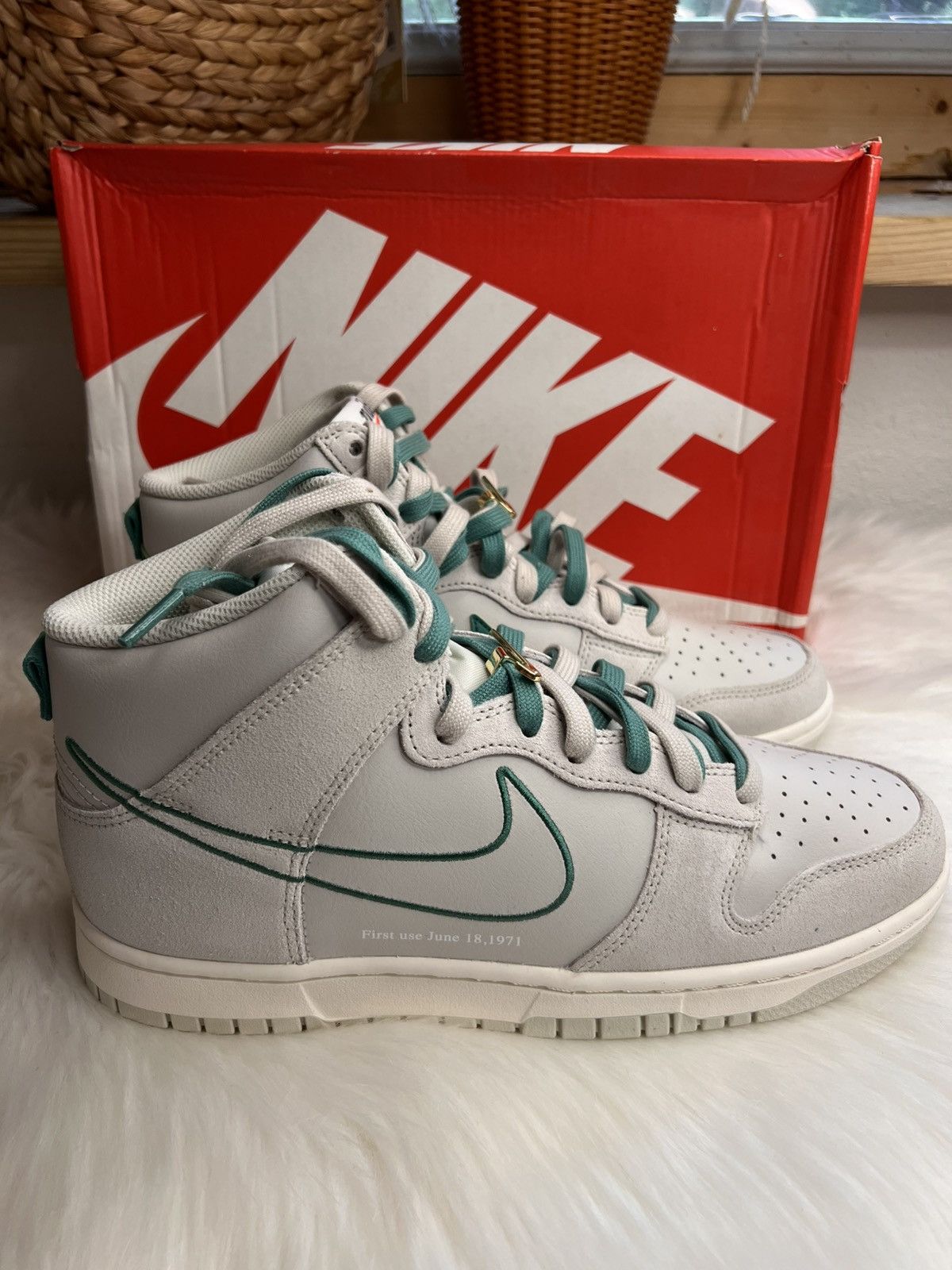 Nike NIKE Dunk High "First Use Pack Green Noise" Sneaker NIB Size US 10 / EU 43 - 3 Thumbnail