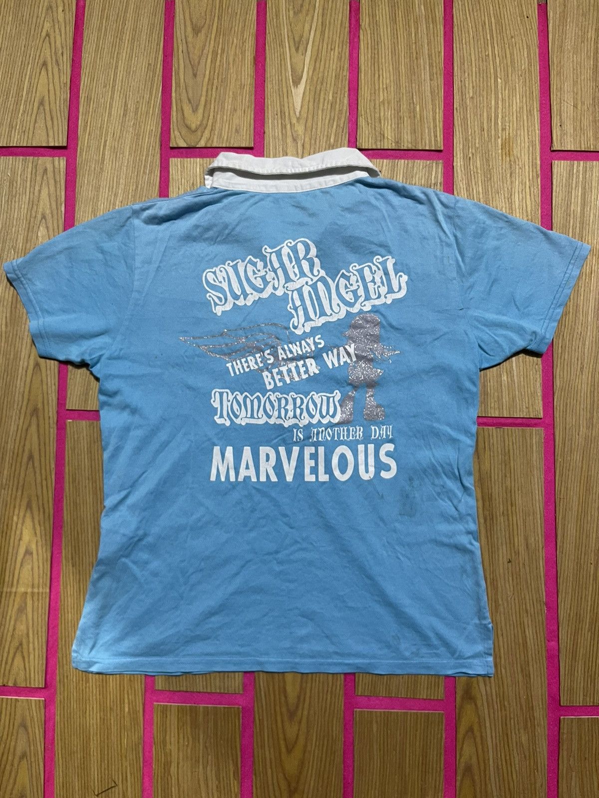 If Six Was Nine Y2K SUGAR ENGEL polo short t-shirt Size M / US 6-8 / IT 42-44 - 5 Thumbnail