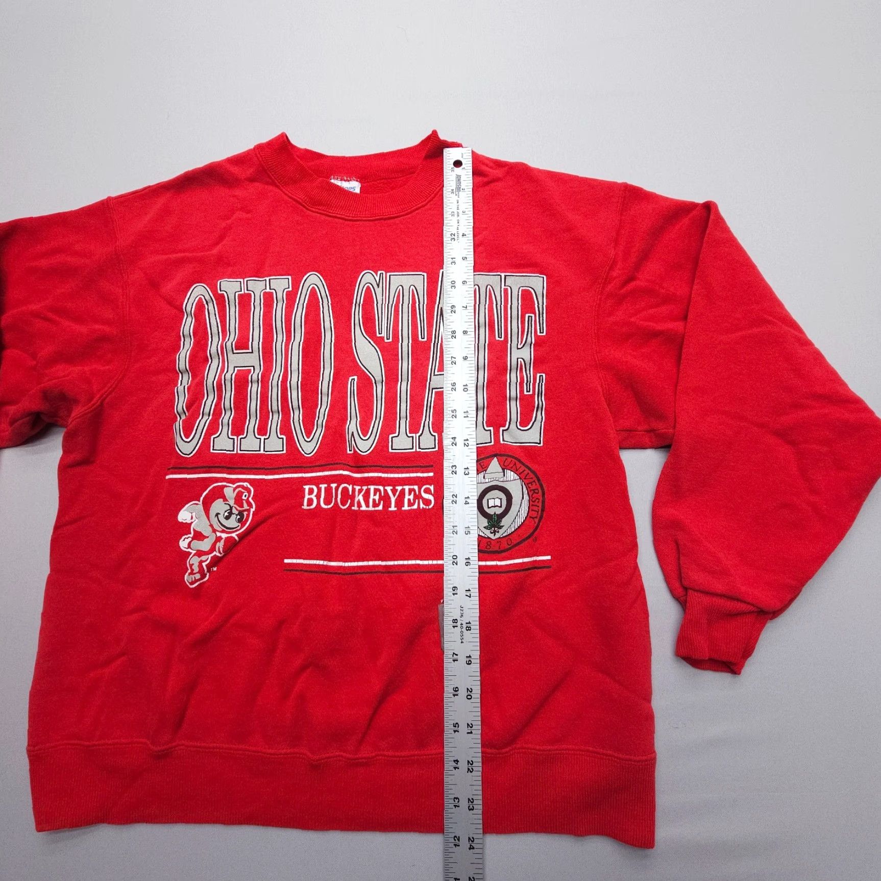 Hanes VINTAGE Hanes Ohio State Buckeyes Sweatshirt Womens XL Red University Logo Pullover Sweatshirt 90s College USA Made Men/Women Shirt Size XL / US 12-14 / IT 48-50 - 3 Thumbnail