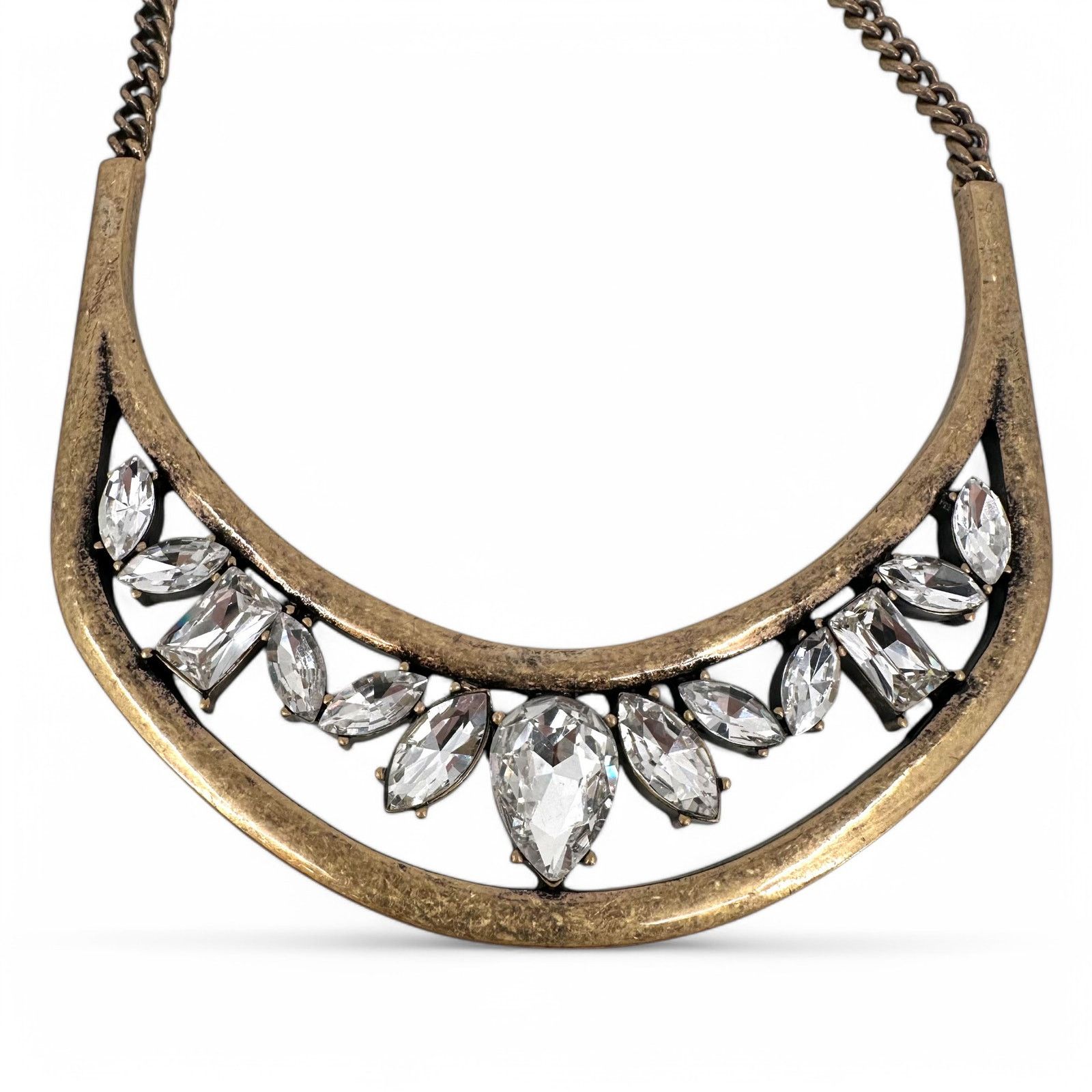 Other Baublebar Statement Necklace Clear Rhinestone Antique Brass Size ONE SIZE - 3 Thumbnail