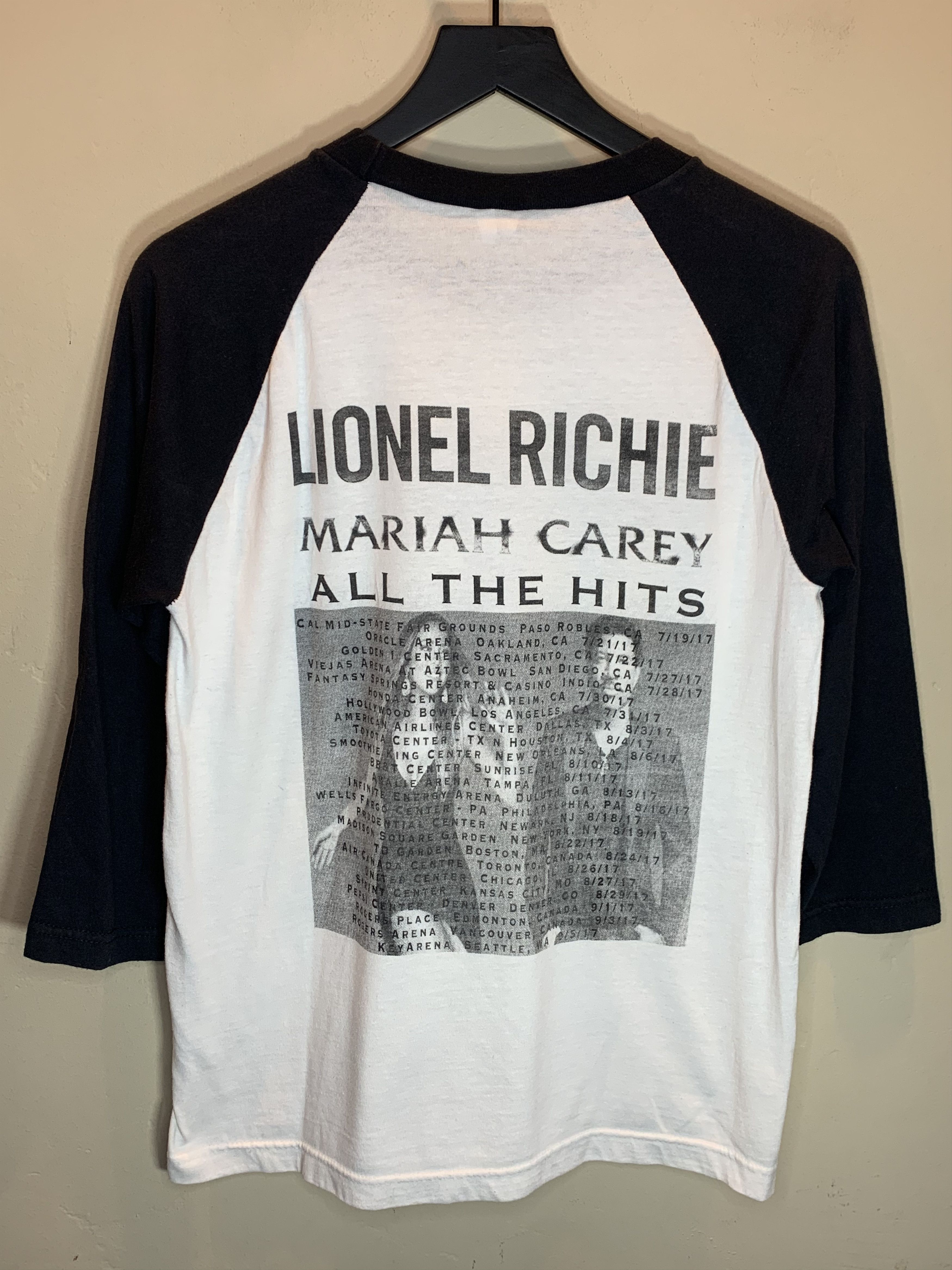 Band Tees *RARE* Lionel Richie Mariah Carey Tour Art Raglan T-Shirt Size US M / EU 48-50 / 2 - 2 Thumbnail