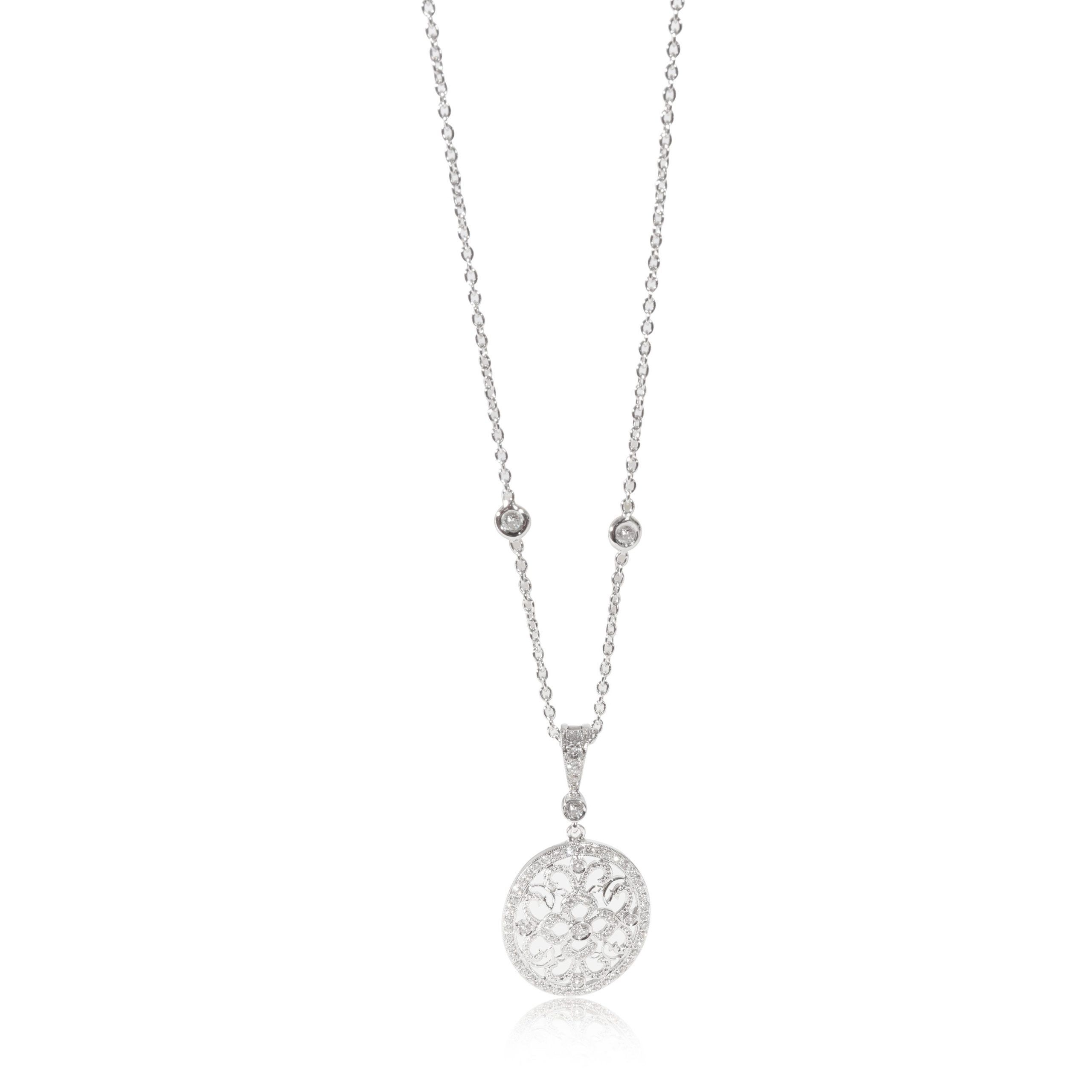 image of Louis Vuitton Penny Preville Diamond Oval Enhancer Pendant In 18K White Gold 0.62 Ctw, Women's