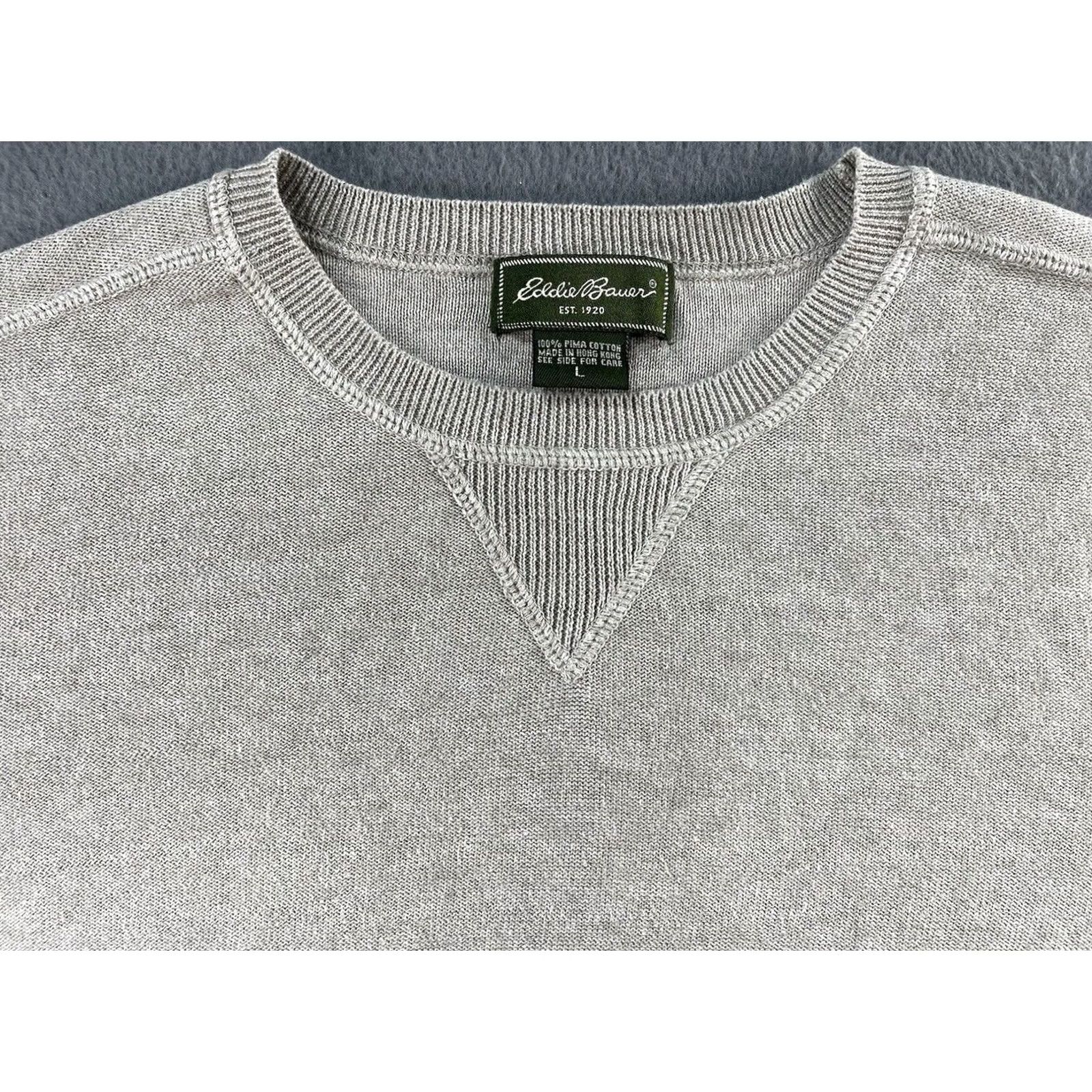 Eddie Bauer Eddie Bauer Crewneck Sweater Men L Pullover 100% Cotton Brown Hong Kong Crew Neck Solid Heavyweight Mens Regular Front Size US L / EU 52-54 / 3 - 2 Thumbnail