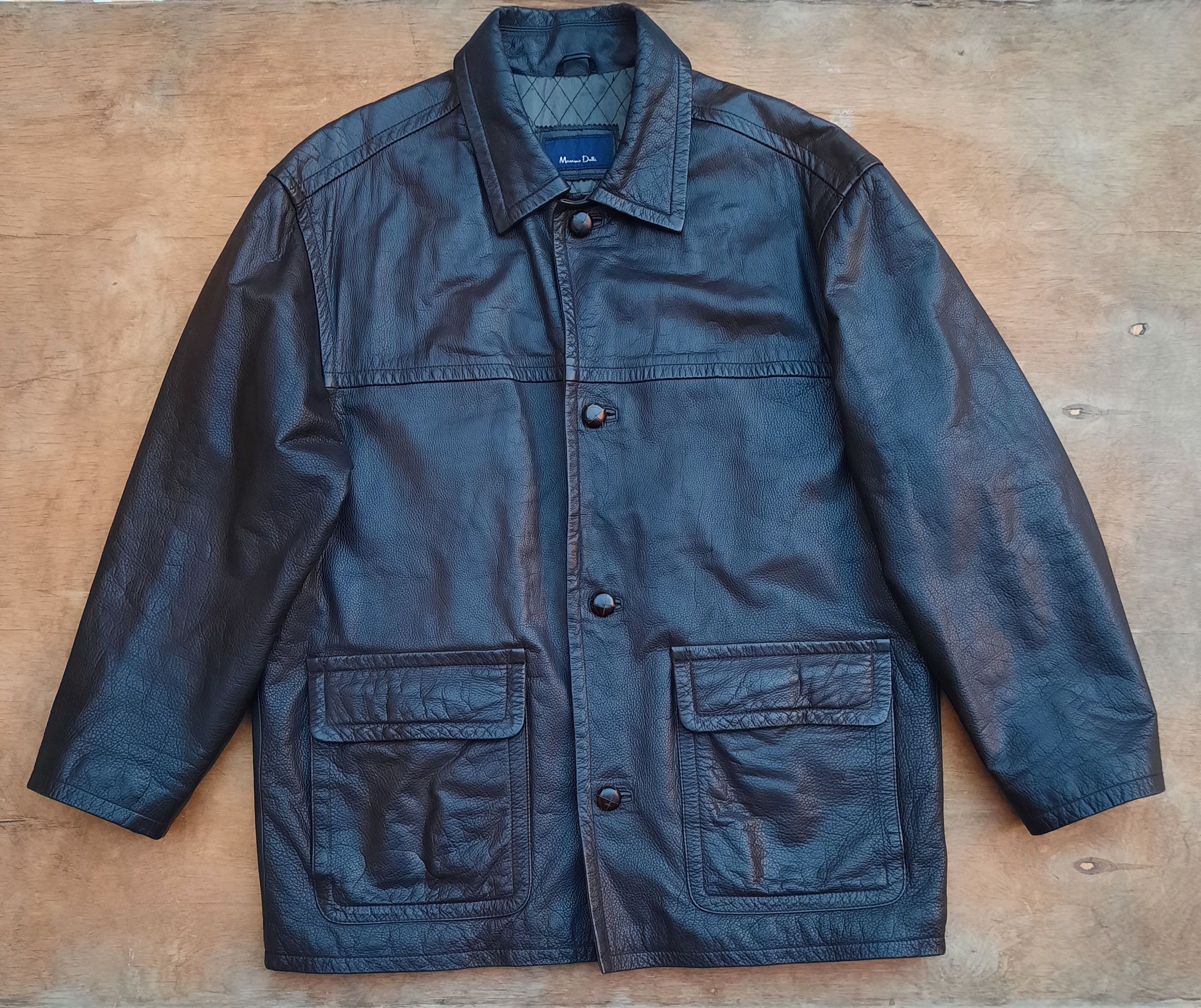 Massimo Dutti Massimo Dutti Utility Leather Jacket – Soft Cow Leather Size US XL / EU 56 / 4 - 1 Thumbnail