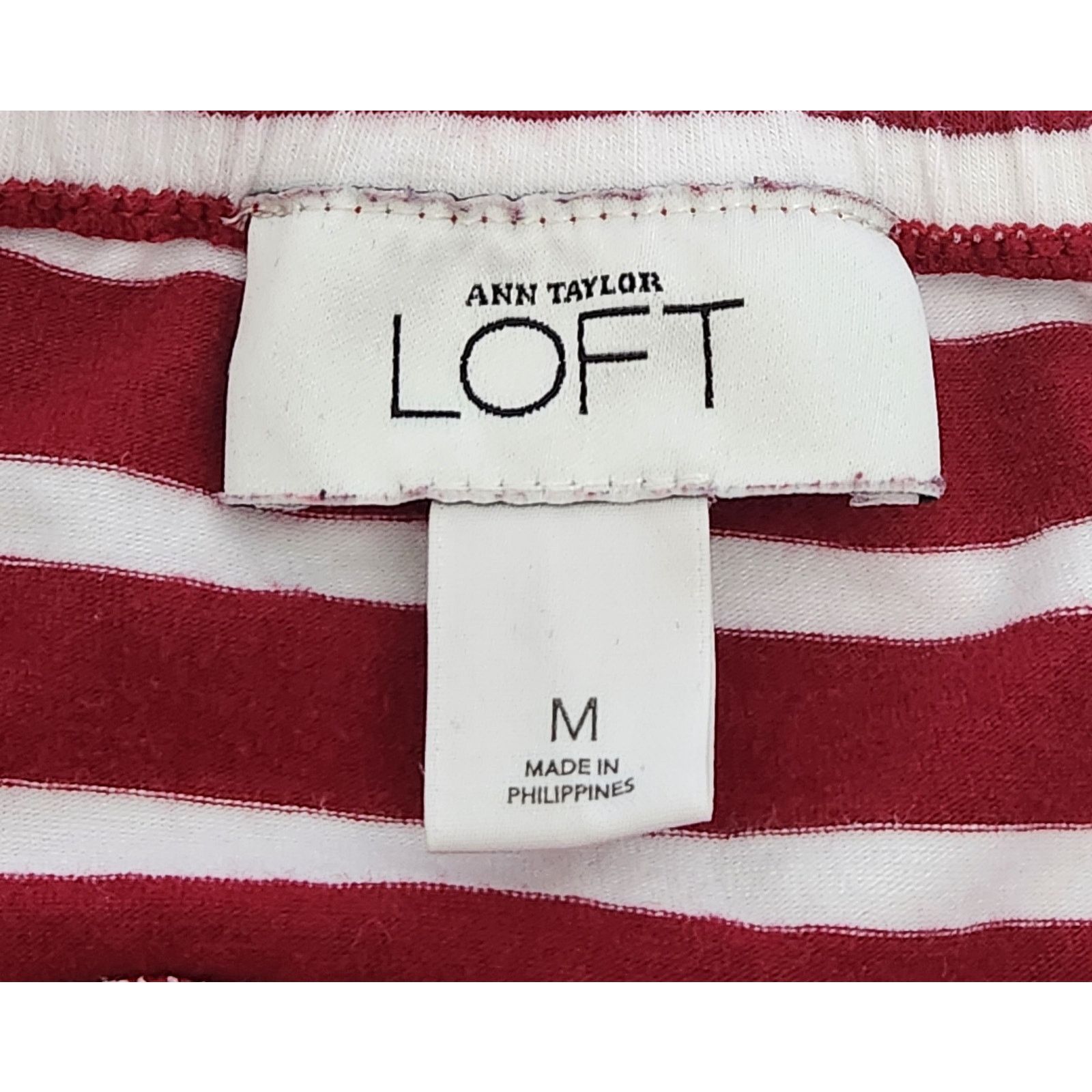Other Ann Taylor Burgundy White Stripe Halter Neck Tie Top Medium Size M / US 6-8 / IT 42-44 - 3 Thumbnail