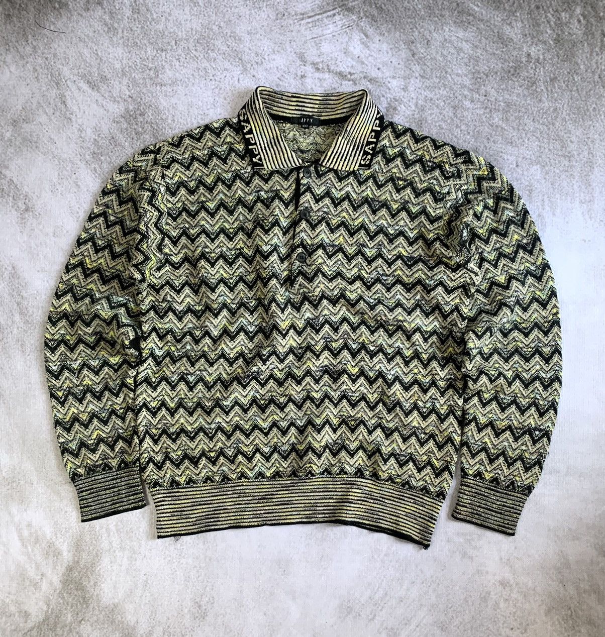 image of 90's Japanese Sappy Coogi Style Knit in Mix, Men's (Size Medium)