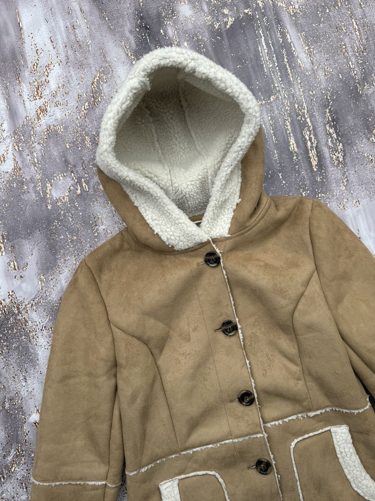 Japanese Brand Vintage Faux Sheepskin Hoodie Coat Size S / US 4 / IT 40 - 2 Thumbnail