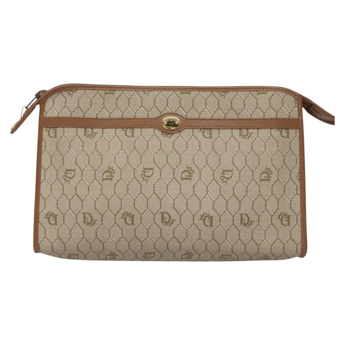 Dior Honeycomb Beige Canvas Clutch Bag (Pre-Owned) Size ONE SIZE - 1 Thumbnail