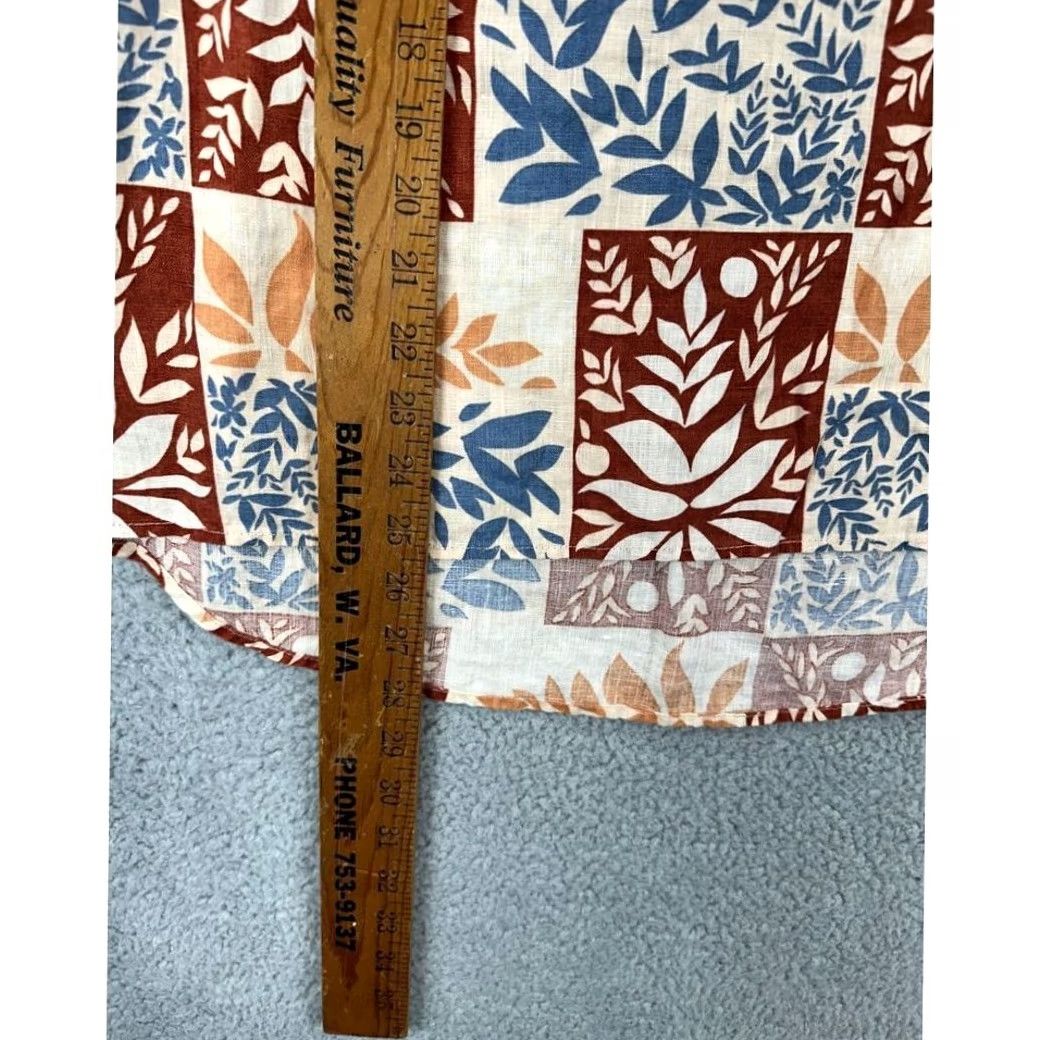 Vintage Sigrid Olsen Linen Blouse Shirt Womens 1X Plus Patchwork Top Red/Orange NEW Size XL / US 12-14 / IT 48-50 - 5 Thumbnail