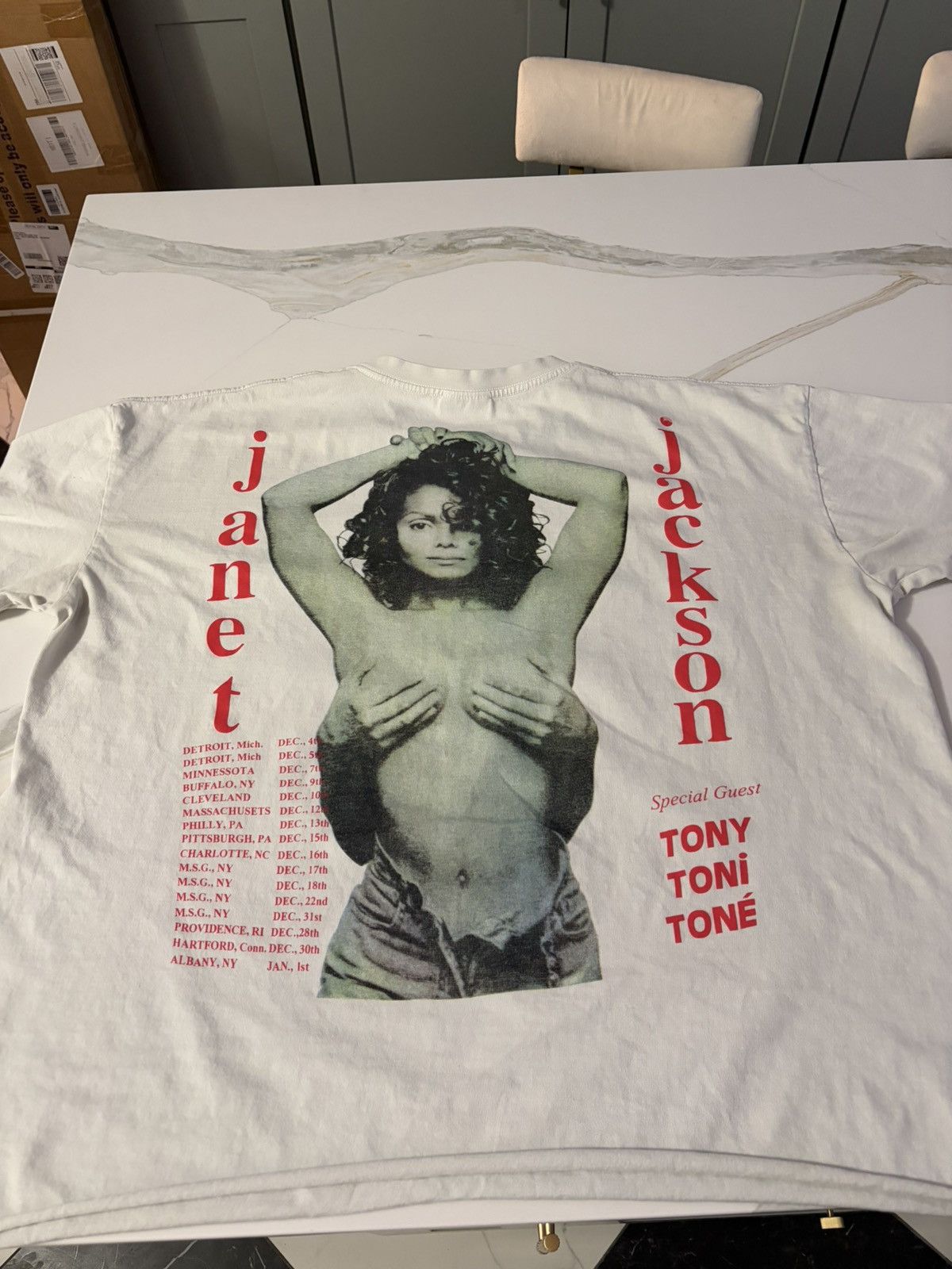 Vintage Winterland Janet Jackson 93-94 world tour t shirt Size US XL / EU 56 / 4 - 3 Thumbnail