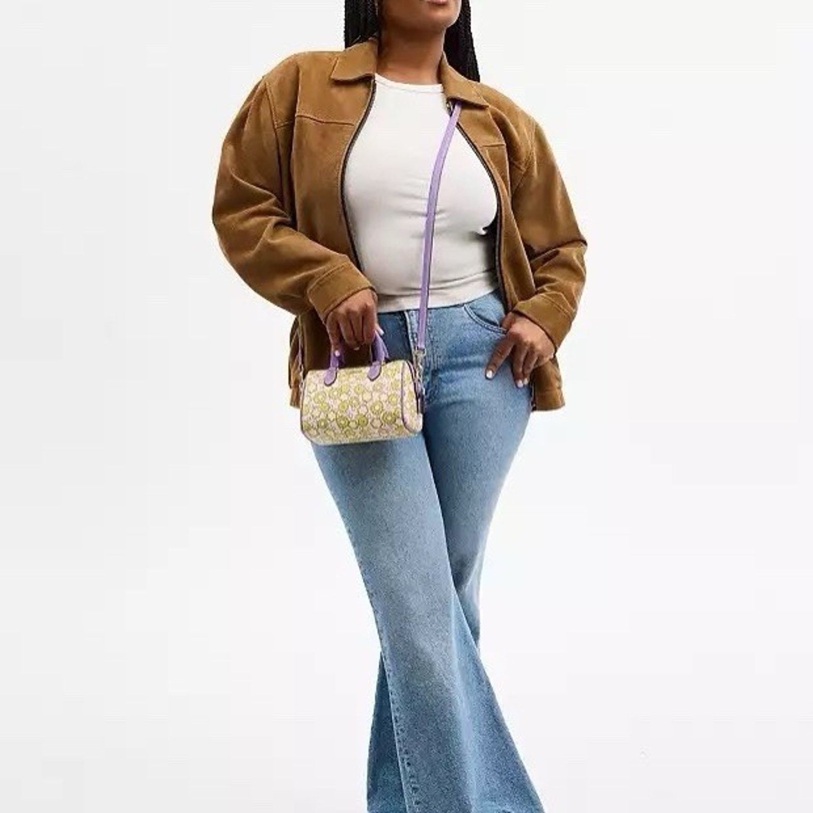 Coach NWT COACH CBM69 Mini Rowan Crossbody Bag Floral Print Lilac Size ONE SIZE - 12 Thumbnail
