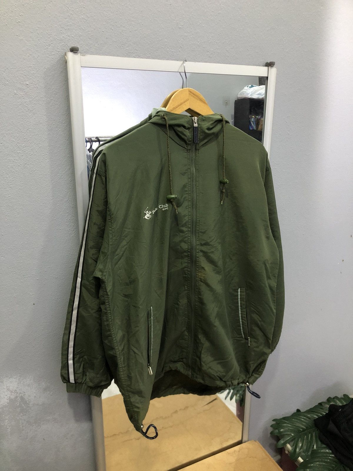 Beverly Hills Polo Club BHPC Olive Green Windbreaker 90s Vintage Korea Size US M / EU 48-50 / 2 - 3 Thumbnail