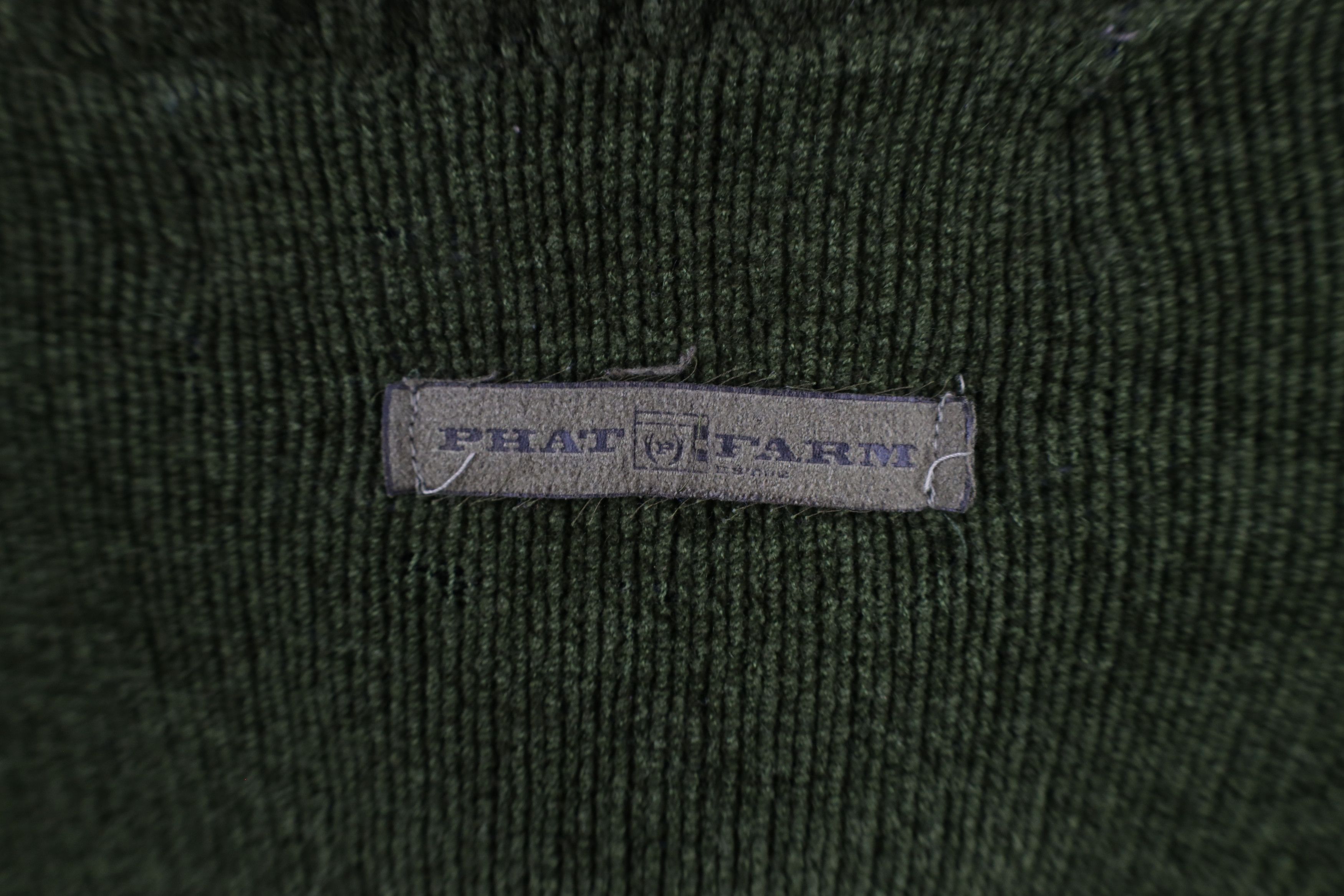 Phat Farm × Vintage Vintage 90s Y2K Phat Farm Striped Fleece Mock Neck Sweater Size US XXL / EU 58 / 5 - 9 Thumbnail