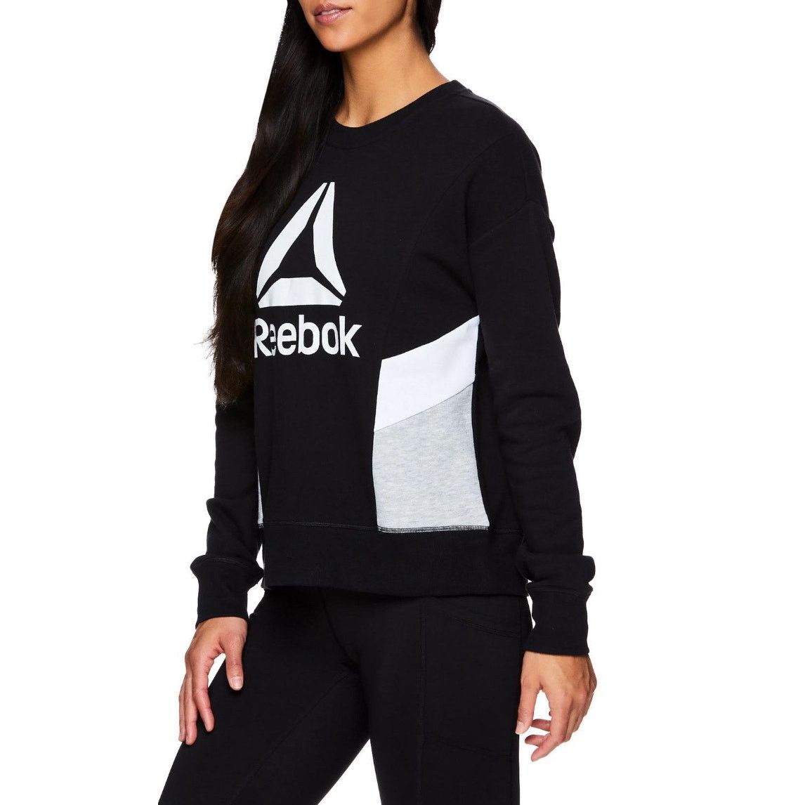 Reebok Journey French Terry Cropped Crew Sweatshirt black medium Size M / US 6-8 / IT 42-44 - 2 Thumbnail