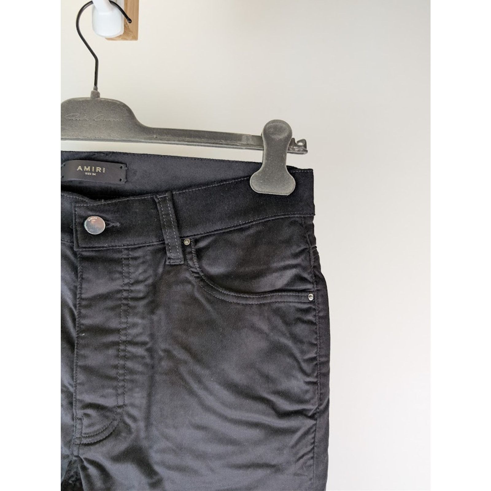 Amiri o1rshd1 Velour Skinny Stack Jeans in Black Size US 29 - 5 Thumbnail