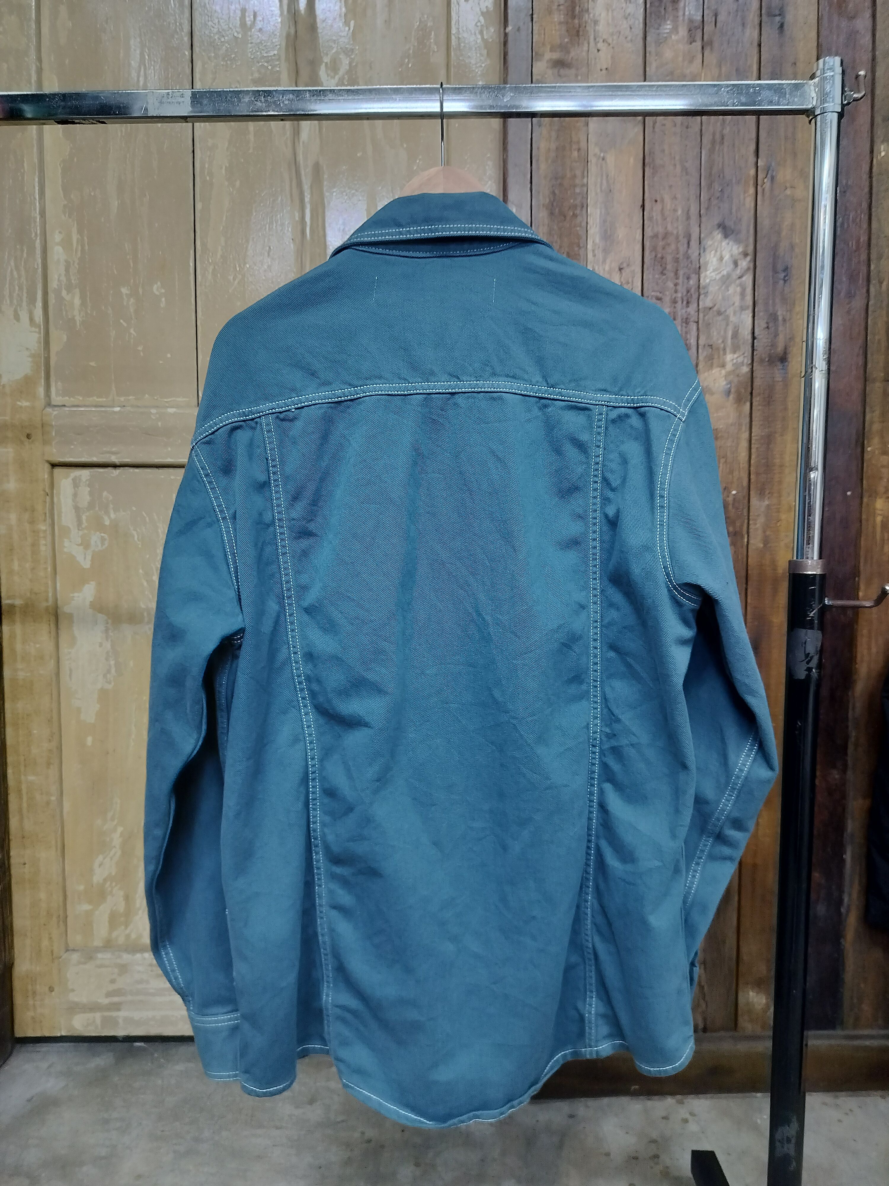 Off-White OFF-WHITE "MAIN LABEL" 2013 Zip Up Shirt Jacket Teal Size US L / EU 52-54 / 3 - 3 Thumbnail