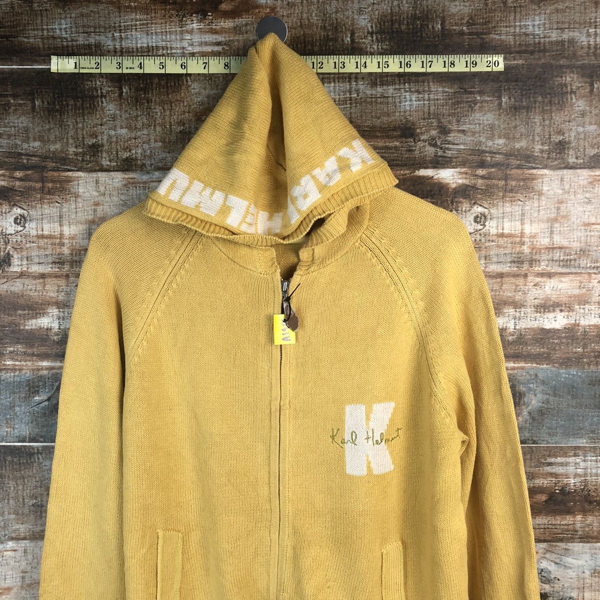 Karl Helmut Karl Helmut Yellow Hoodie Knitwear #A1852 Size M / US 6-8 / IT 42-44 - 5 Thumbnail