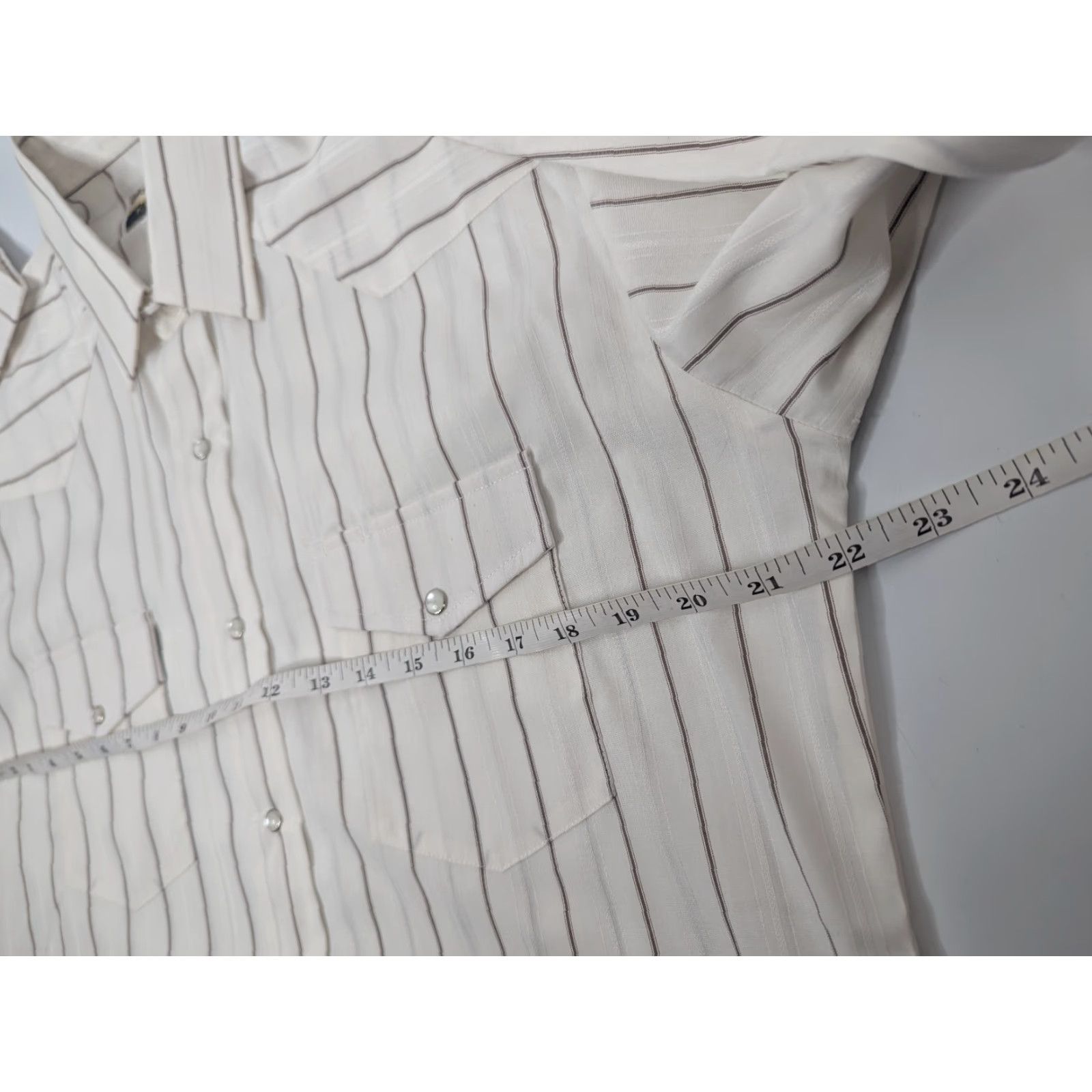 Armani VINTAGE Gold Collection by Karman Pearl Snap Western Stripe Shirt M Ivory Cowboy Rodeo Womens Size US M / EU 48-50 / 2 - 6 Thumbnail