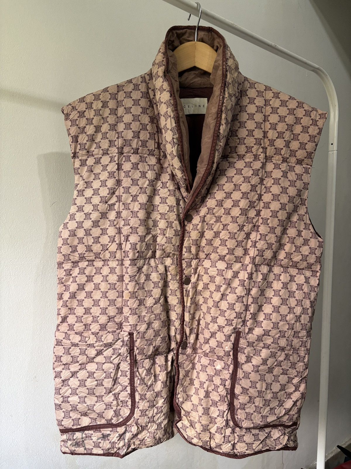 Celine Celine Macadam Puffer Vest Size L / US 10 / IT 46 - 1 Thumbnail