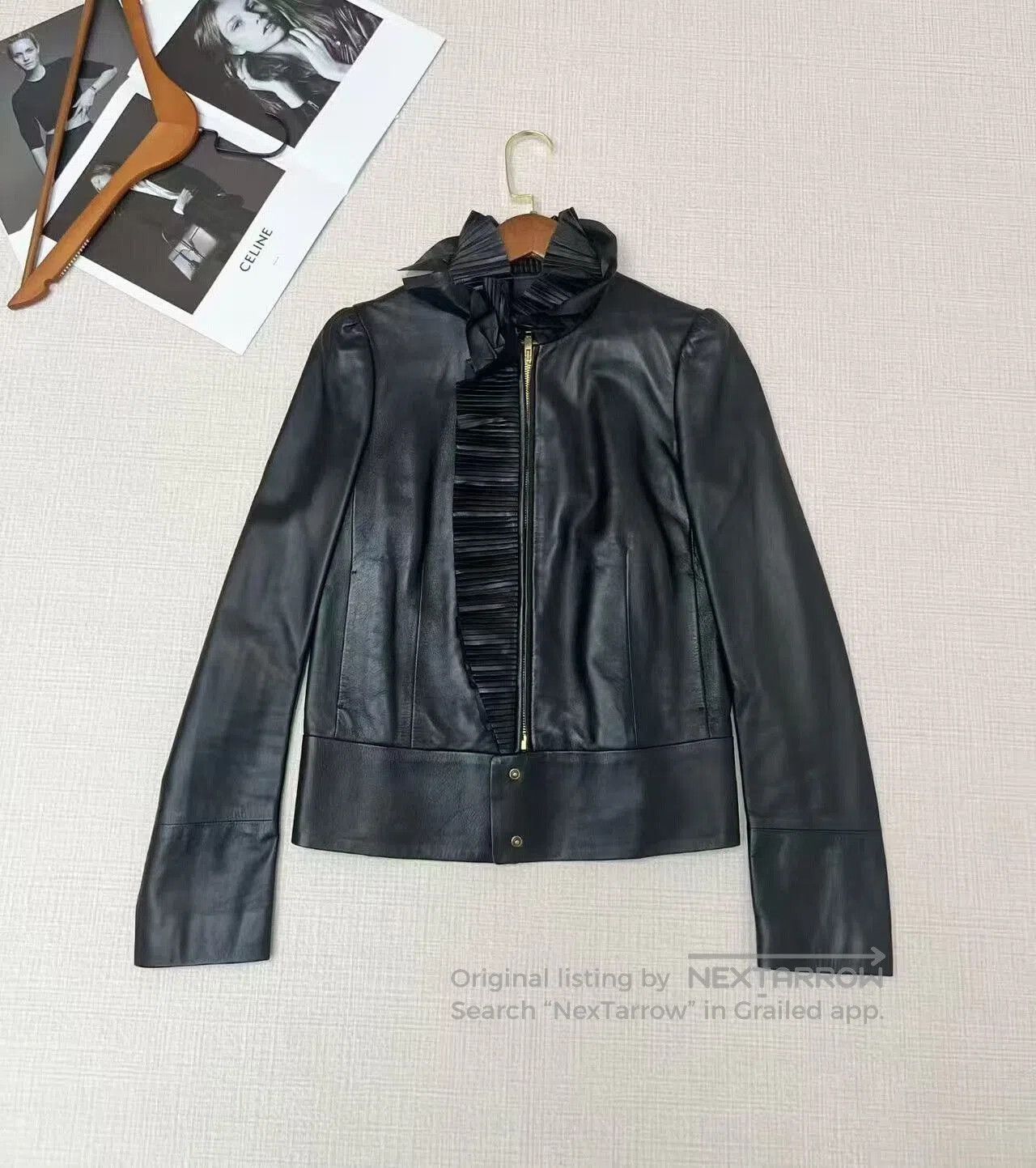 Gucci Gucci Lace Collar Leather Jacket. Size S / US 4 / IT 40 - 2 Thumbnail