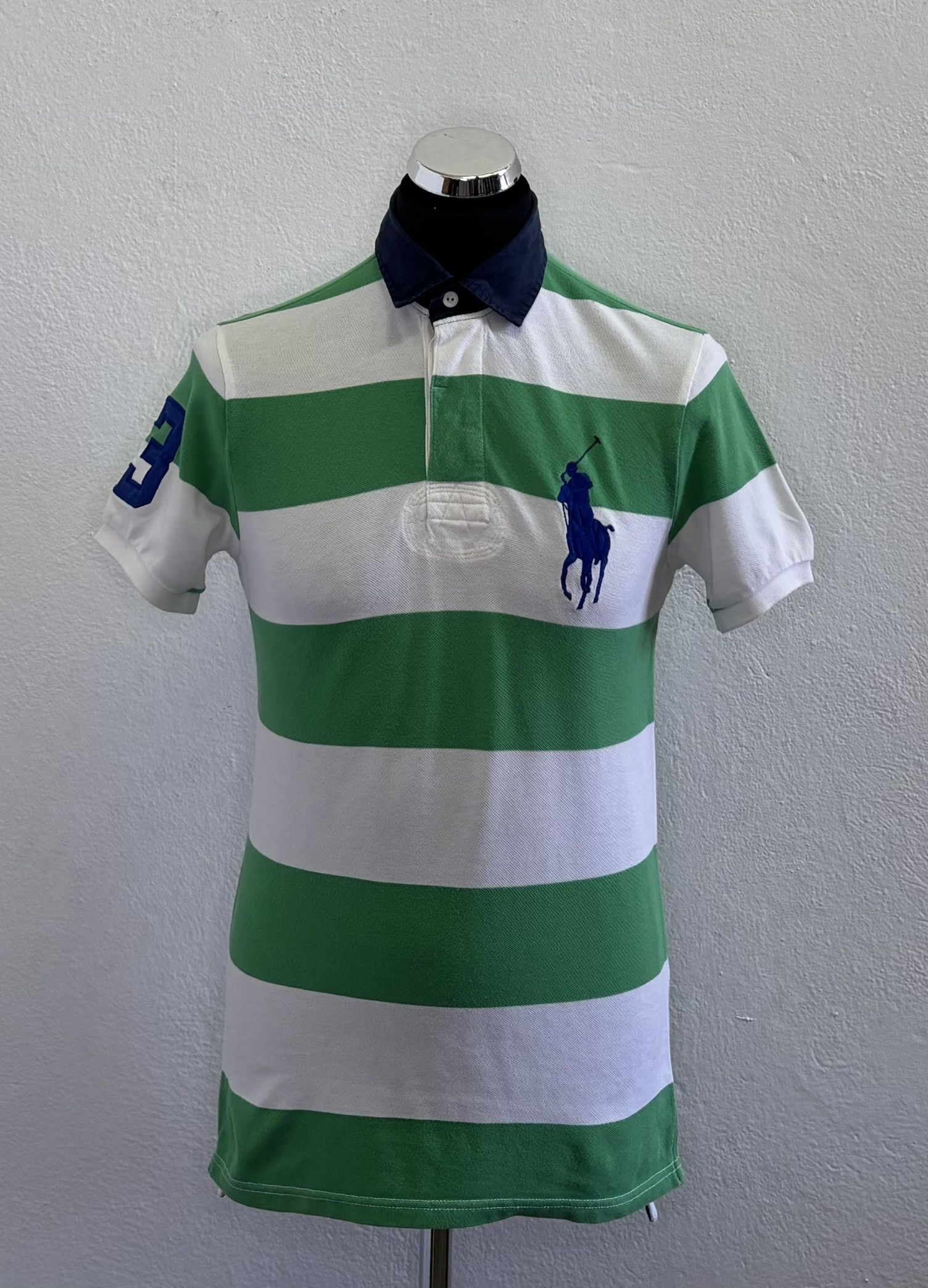 Polo Ralph Lauren Polo Ralph Lauren 3 Big Pony White Green Stripes Size US S / EU 44-46 / 1 - 1 Thumbnail