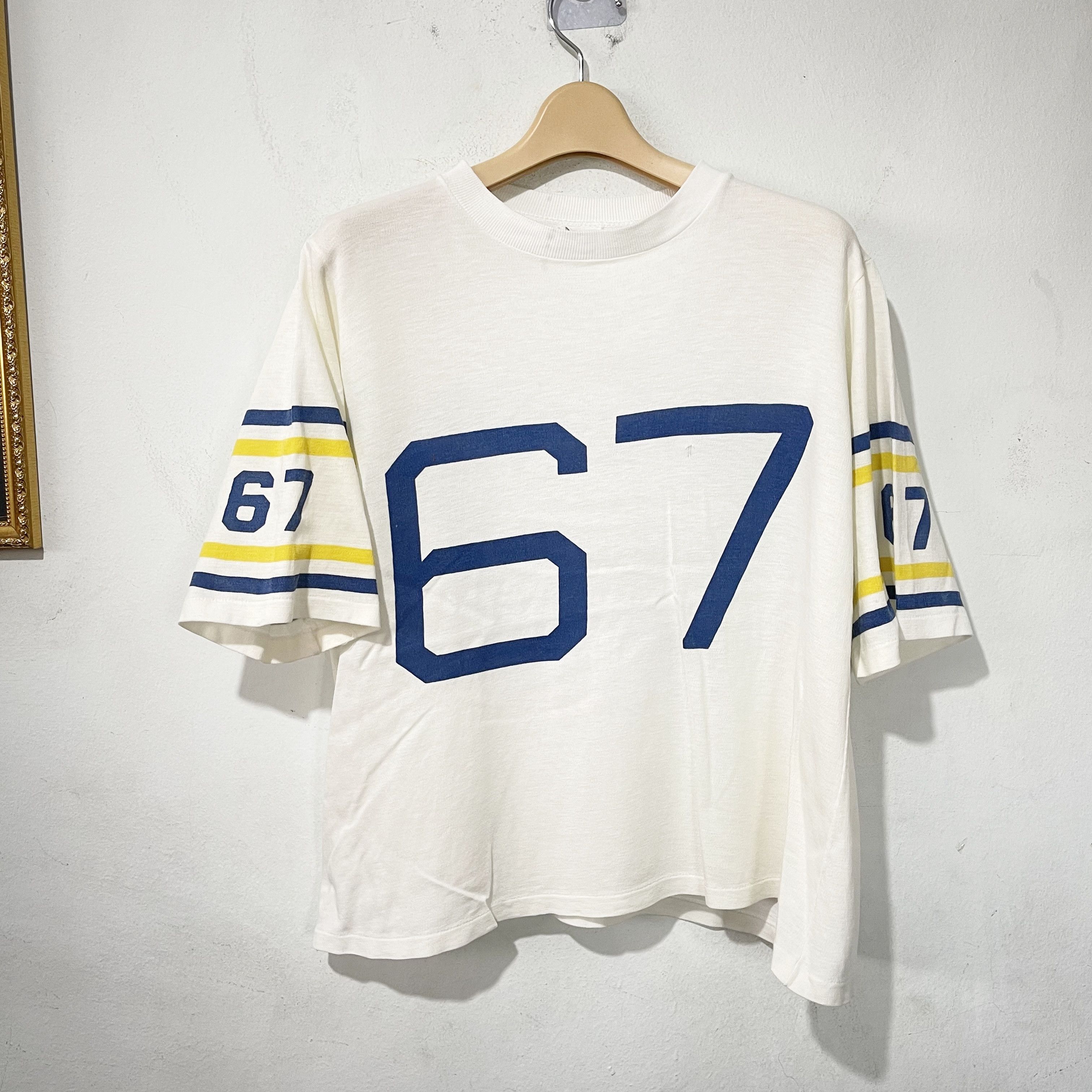 NFL Vintage 80s-90s 67 Football Jersey T-Shirt Size L / US 10 / IT 46 - 1 Thumbnail
