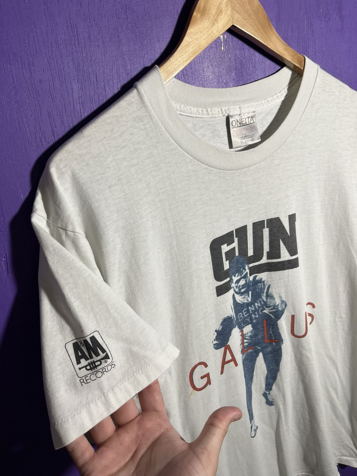 Vintage Vintage 90s Gun Gallas AM records t-shirt Size US XL / EU 56 / 4 - 3 Thumbnail