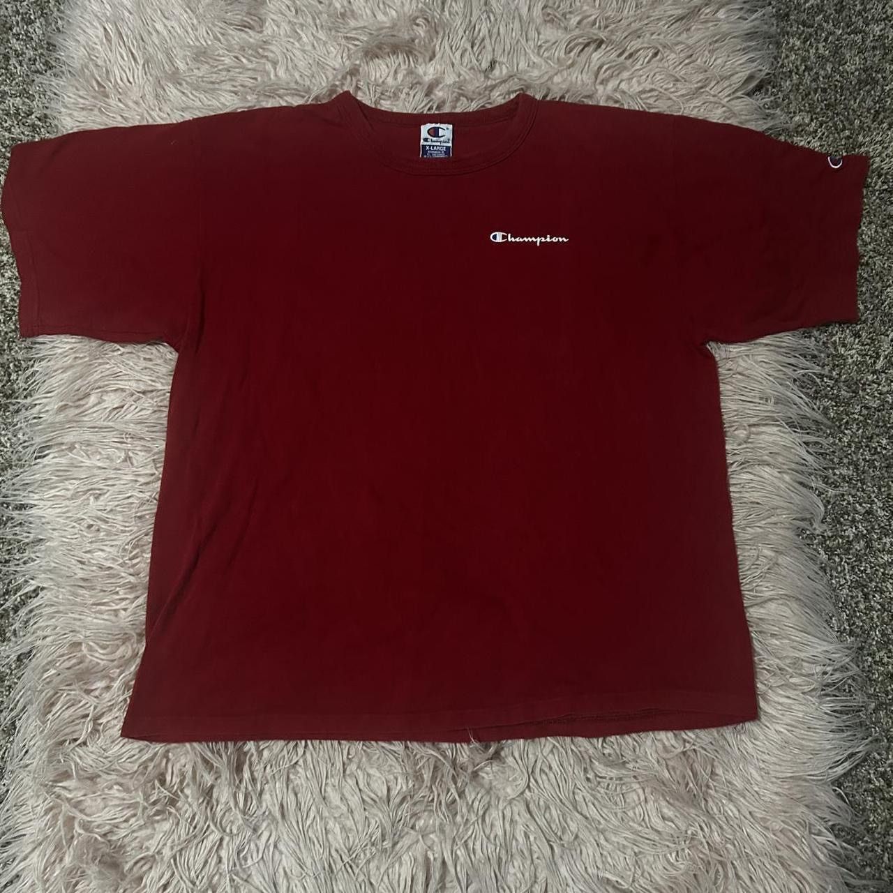 Champion Vintage 90s Champion Red Boxy Tshirt Size US XL / EU 56 / 4 - 1 Thumbnail