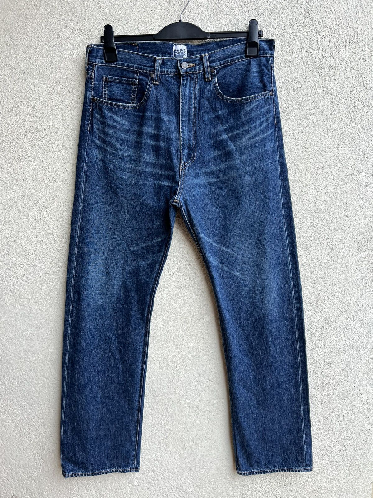 Bape Vintage A Bathing Ape Nigo Era Fade Blue Denim Jeans Size US 32 / EU 48 - 6 Thumbnail