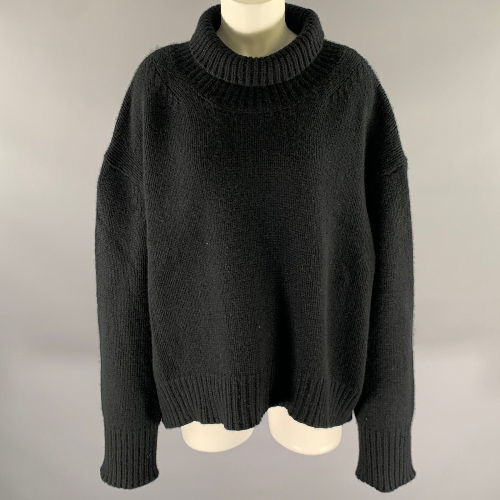 Other SABLYN Size L Black Cashmere Polyester Turtleneck Sweater Size L / US 10 / IT 46 - 1 Thumbnail