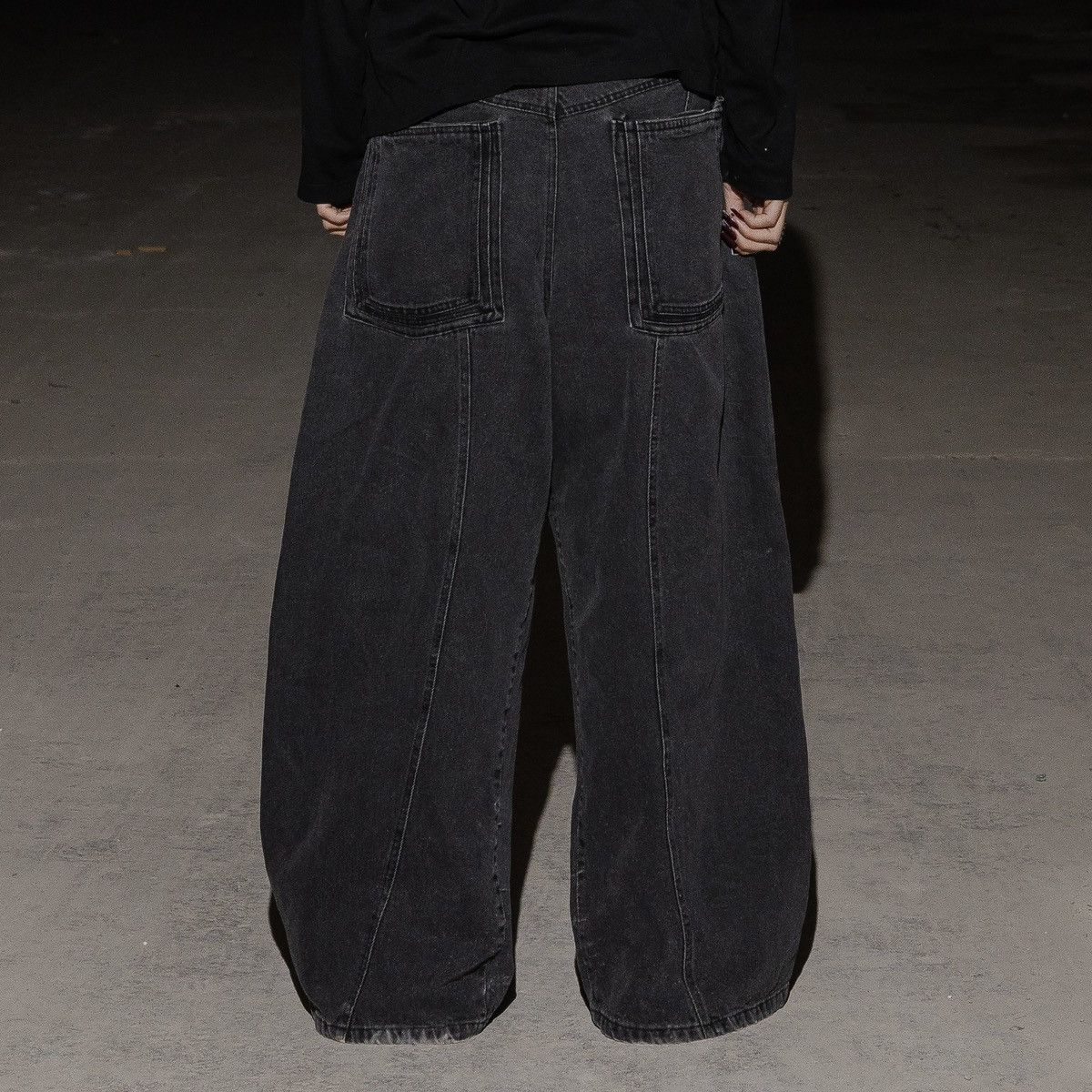 Designer × Vintage Washed Grey Denim Pants by DEMODES Size 32" / US 10 / IT 46 - 3 Thumbnail