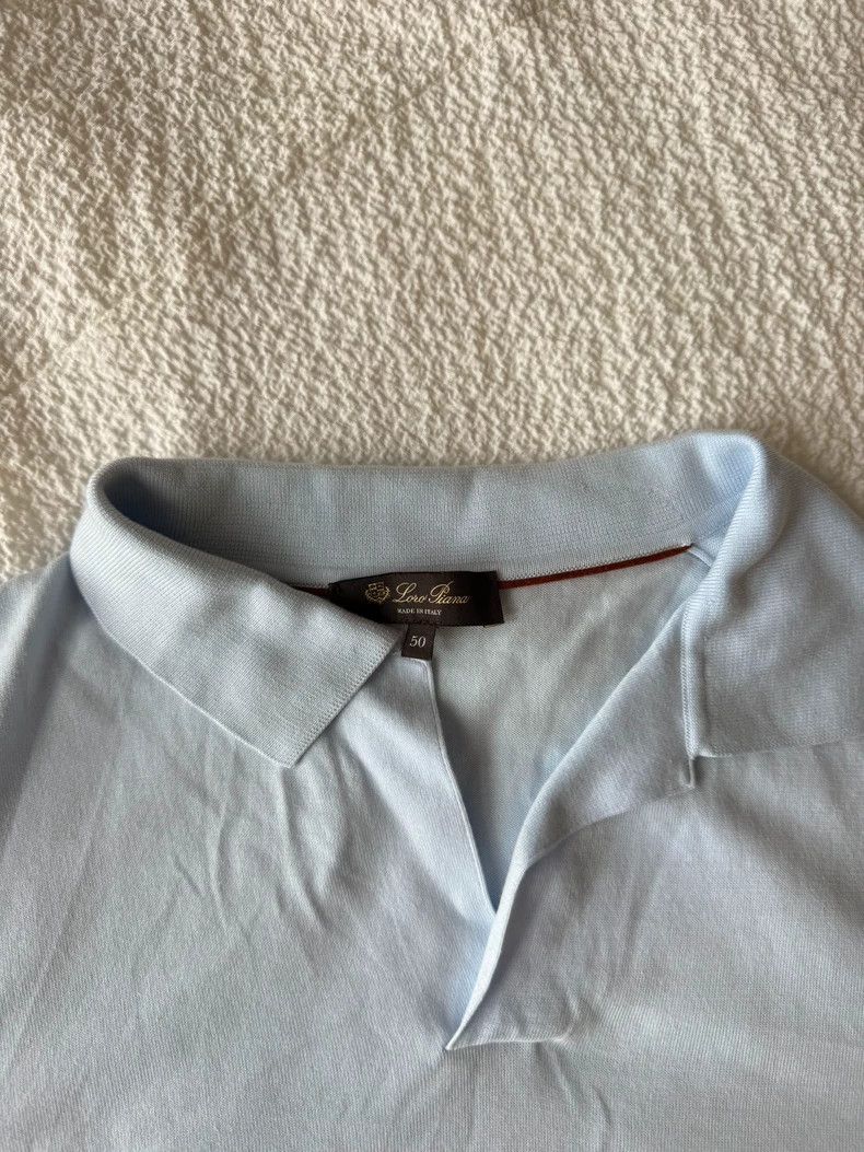 Loro Piana LORO PIANA Blue short-sleeved Polo shirt Size XL / US 12-14 / IT 48-50 - 2 Thumbnail