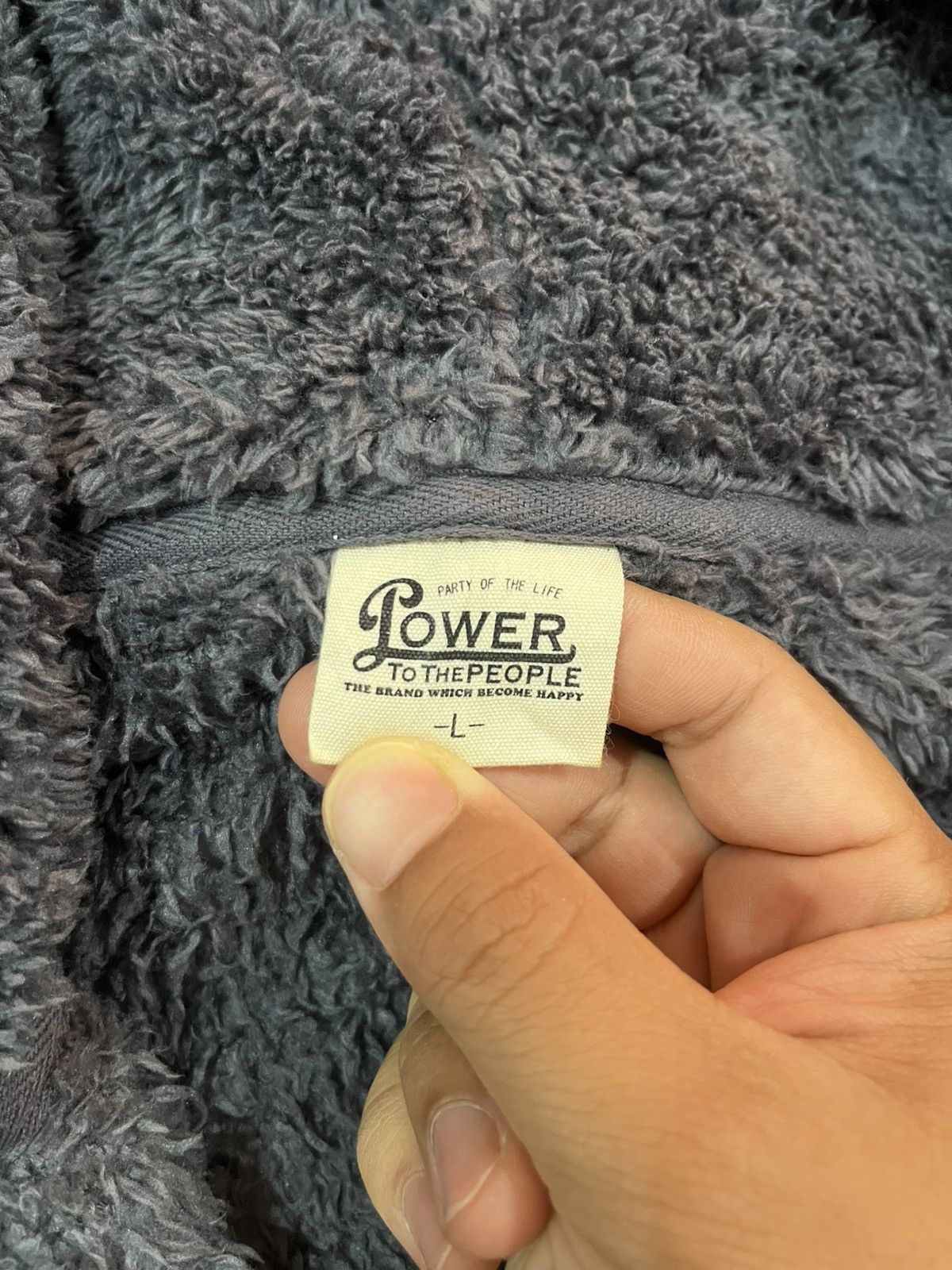 Japanese Brand Power To The People Fleece Zip Hoodie Grey Size US M / EU 48-50 / 2 - 7 Thumbnail