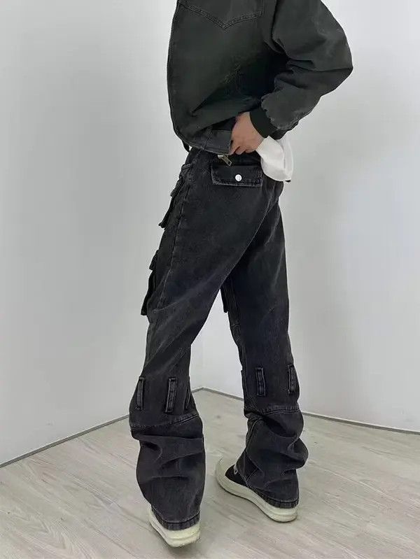 VIBE Vintage studded multi-pocket washed rare jeans Size US 34 / EU 50 - 6 Thumbnail
