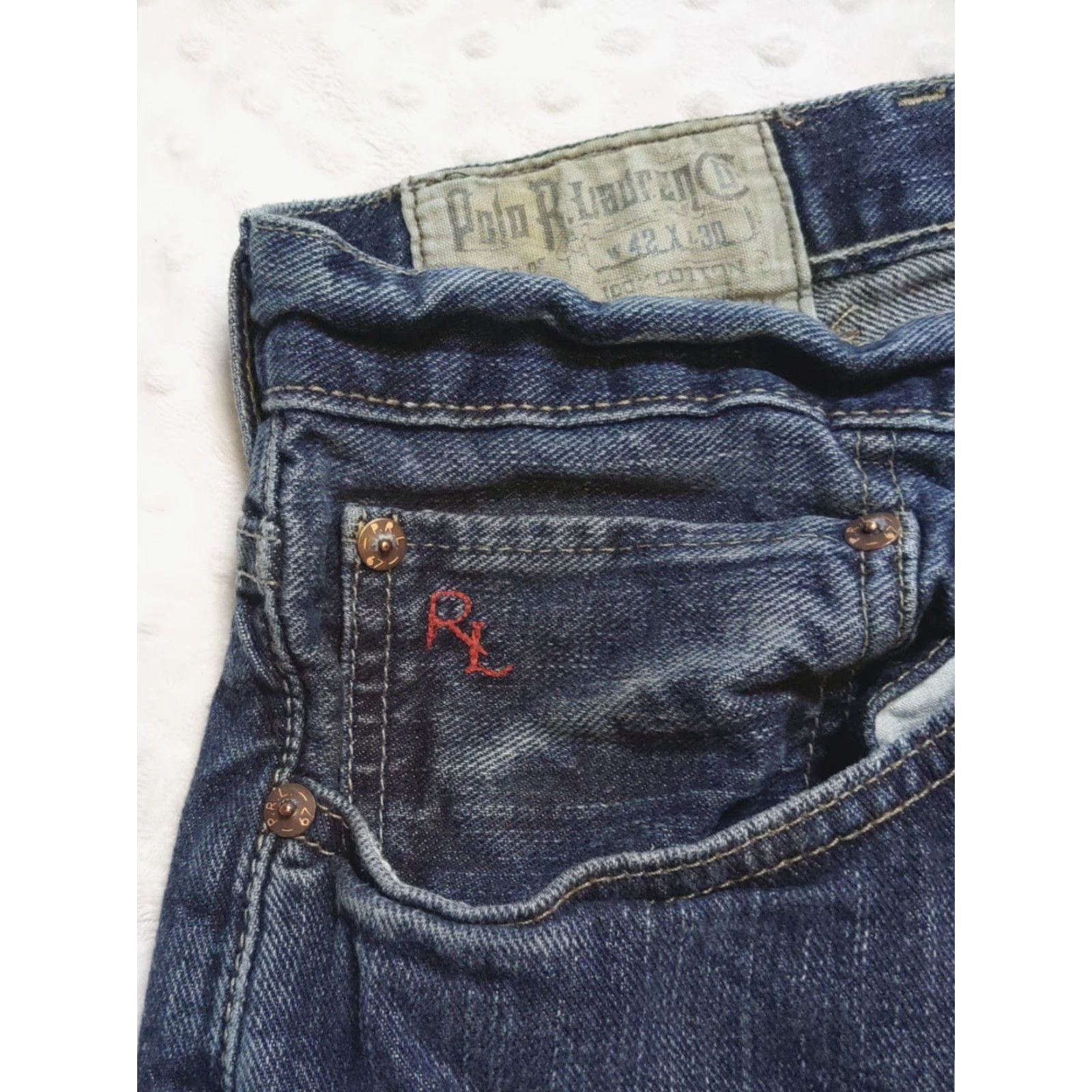 Polo Ralph Lauren VINTAGE Polo Ralph Lauren Jeans Mens 42W x 30L Blue Denim Bootcut Mid Rise 5-Pocket Logo 90s Mens Jeans Size US XL / EU 56 / 4 - 5 Thumbnail