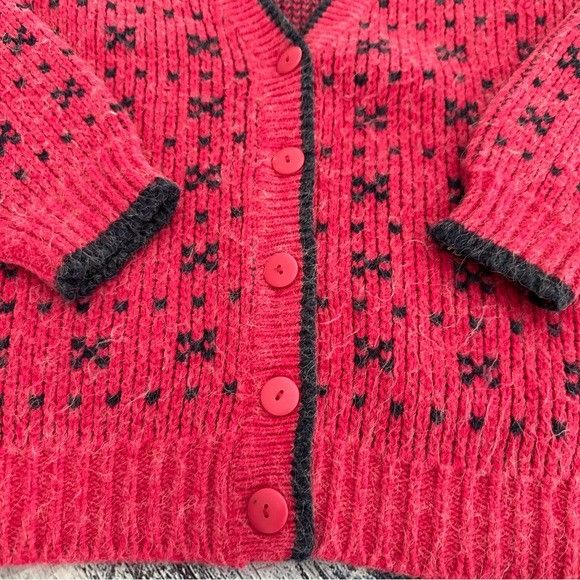 Vintage Vintage 80’s Paris Sports Club Chunky Knit Pink Oversized Ca Size M / US 6-8 / IT 42-44 - 4 Thumbnail