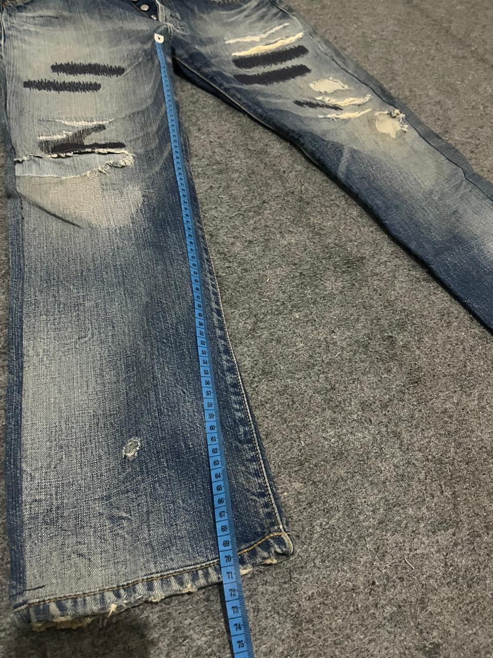 Vintage 2007 Levis 501-0069 Custom Distrassed Repaired Denim